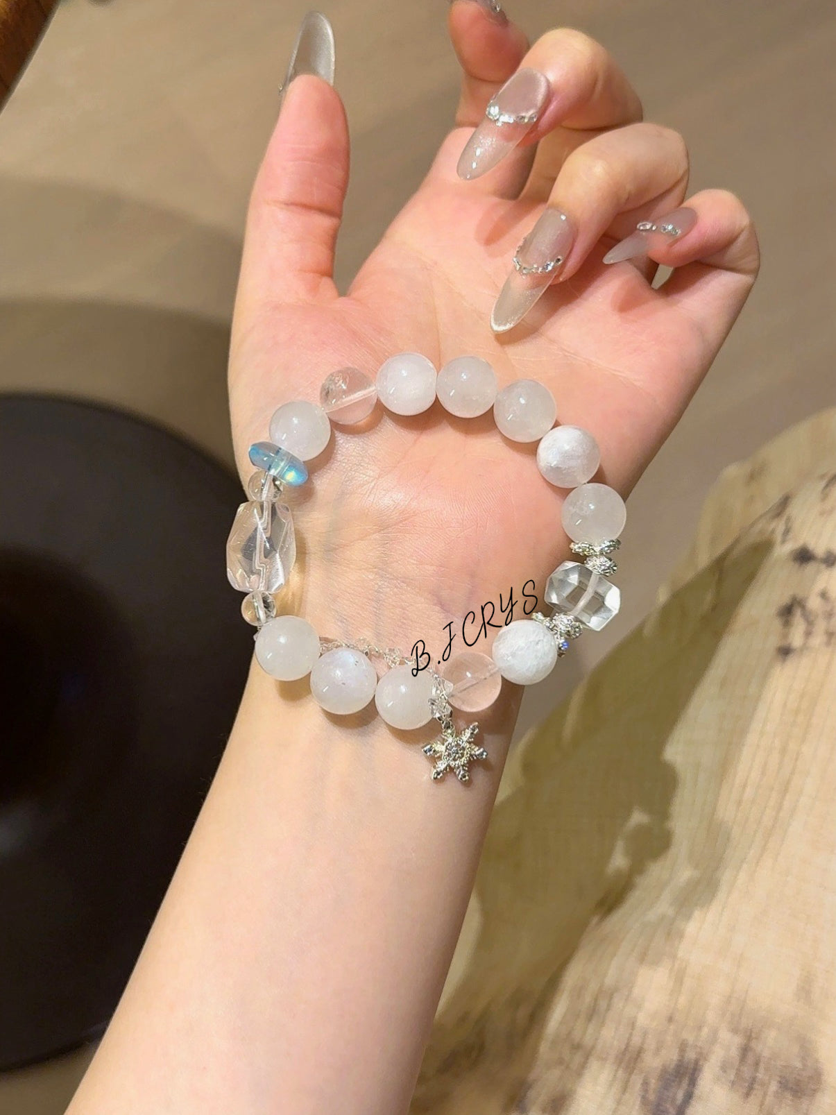 Moonstone, Rose Quartz & Aquamarine Bracelet