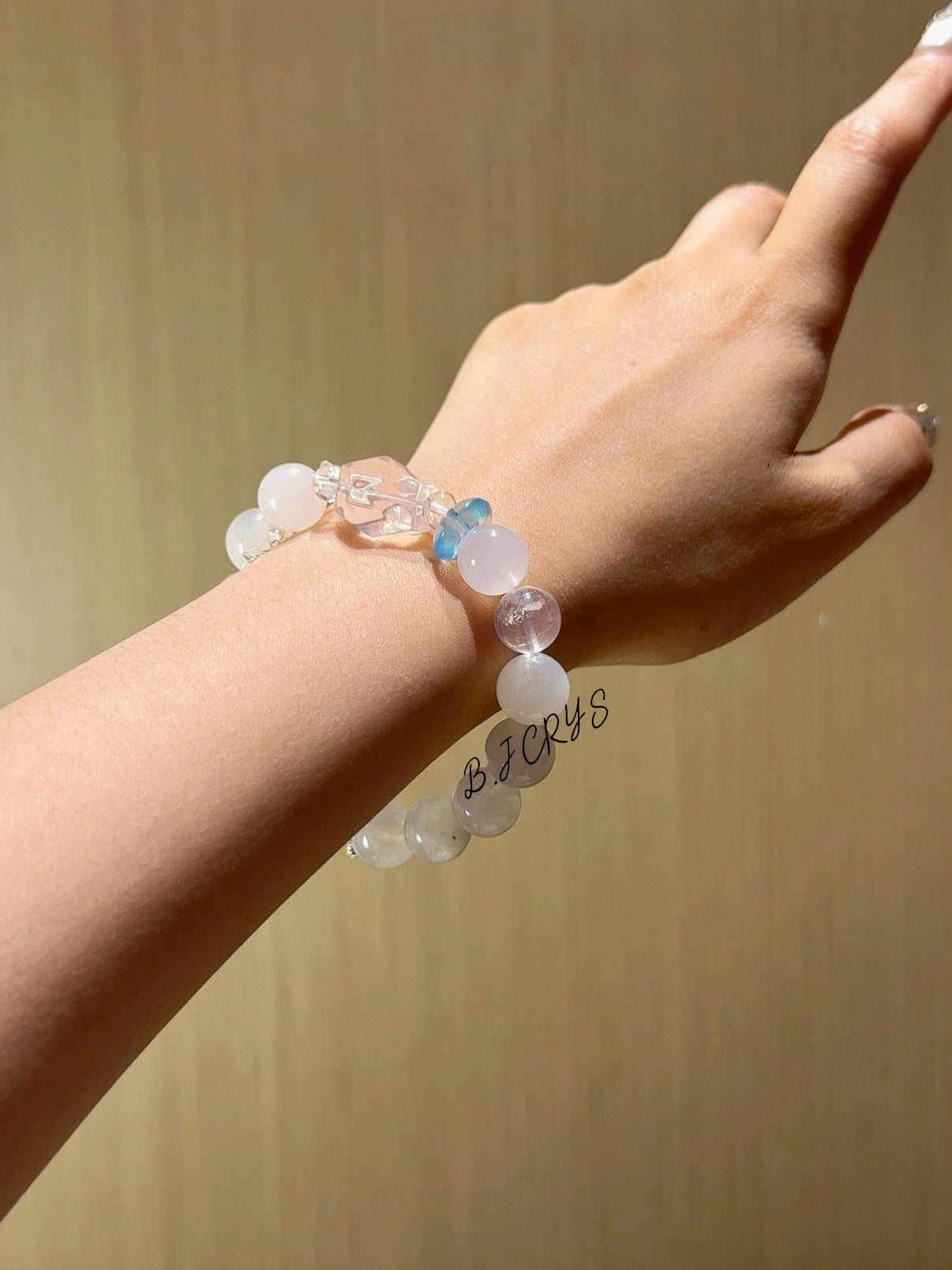 Moonstone, Rose Quartz & Aquamarine Bracelet