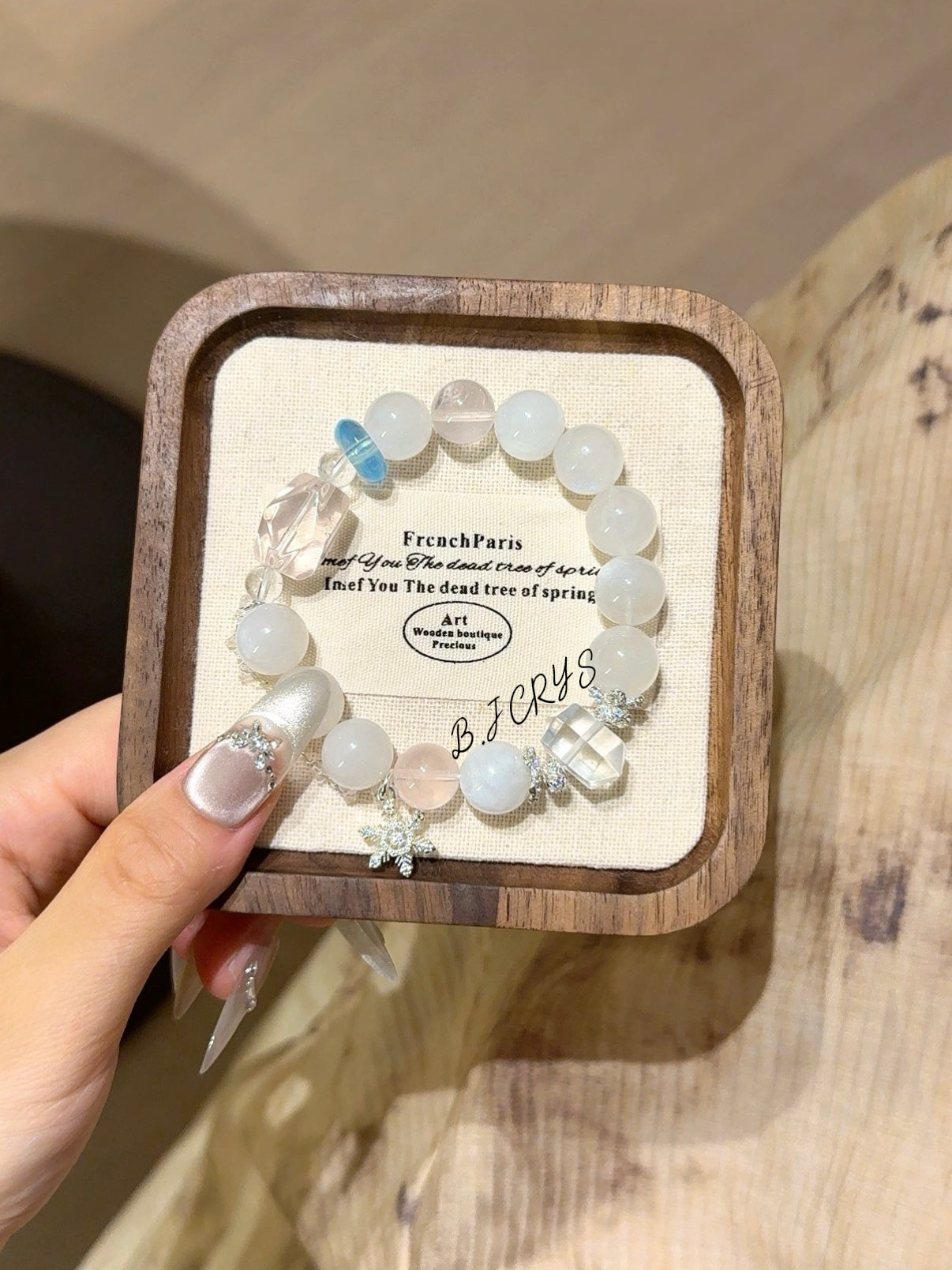 Moonstone, Rose Quartz & Aquamarine Bracelet