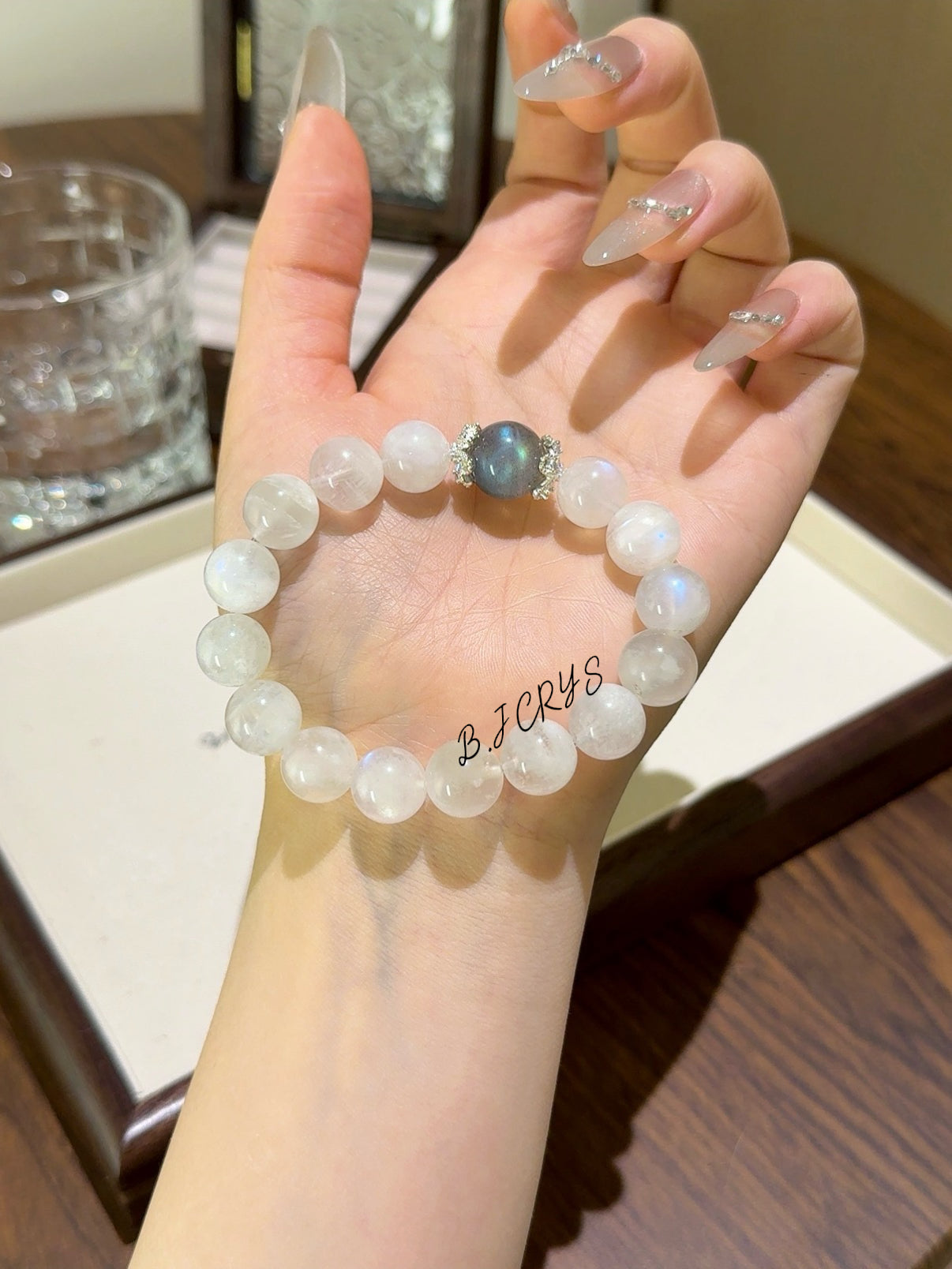 Blue Moonstone & Gray Moonstone Bracelet