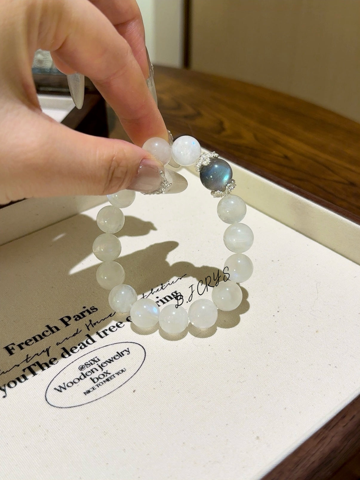 Blue Moonstone & Gray Moonstone Bracelet