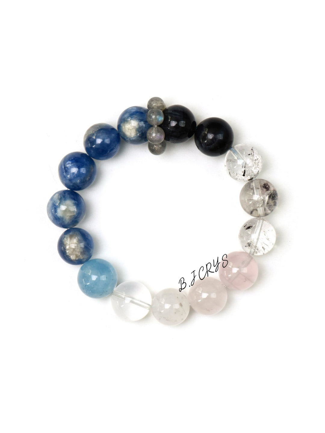 Kyanite, Aquamarine & Milky Quartz Bracelet