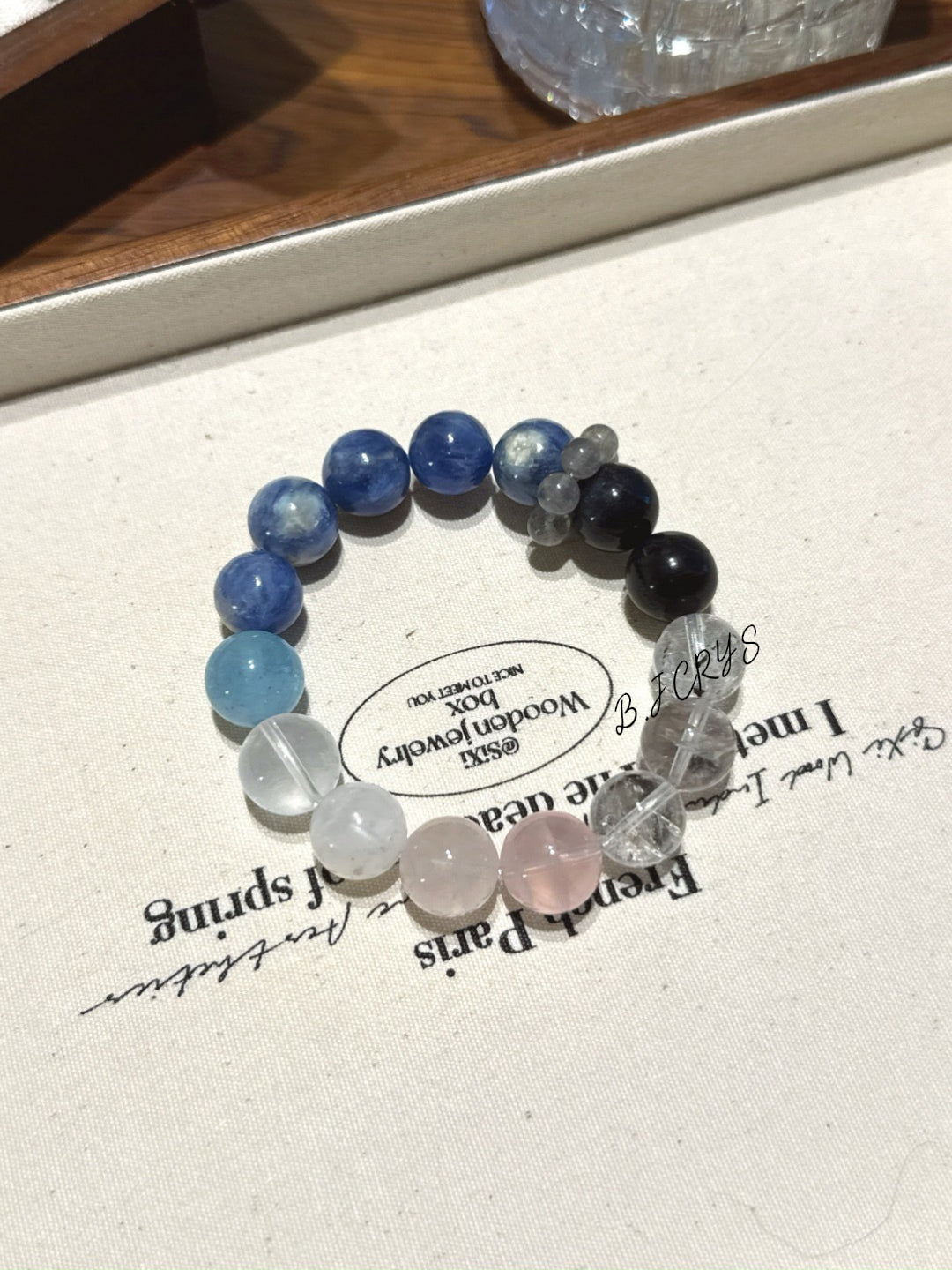 Kyanite, Aquamarine & Milky Quartz Bracelet