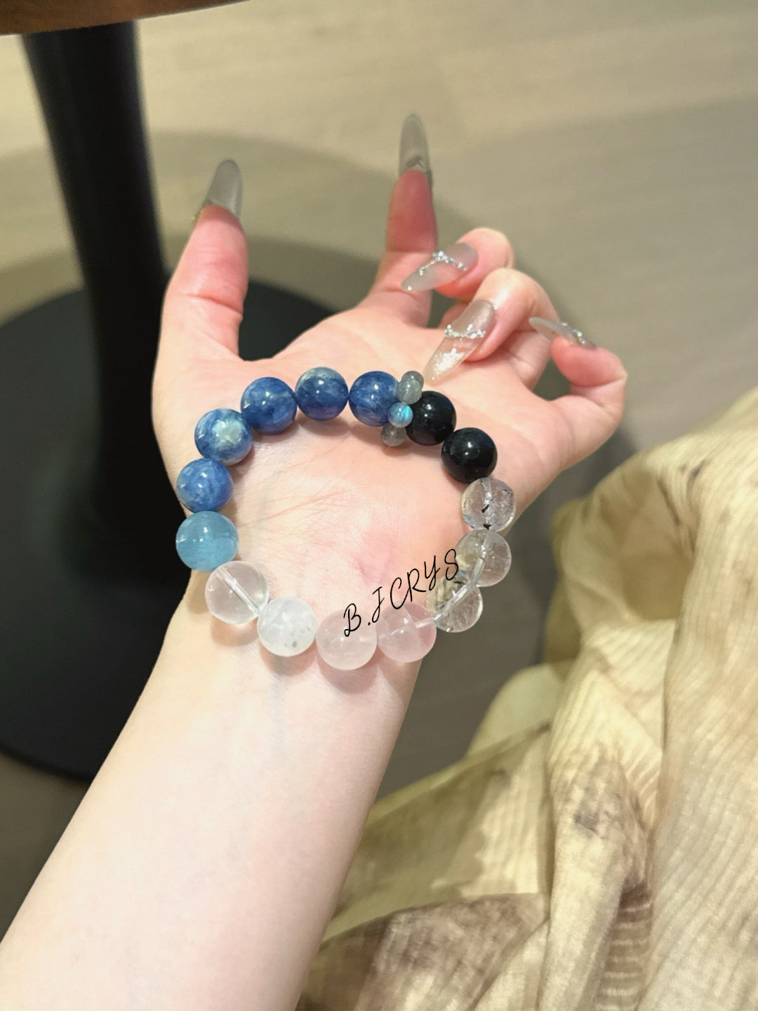 Kyanite, Aquamarine & Milky Quartz Bracelet