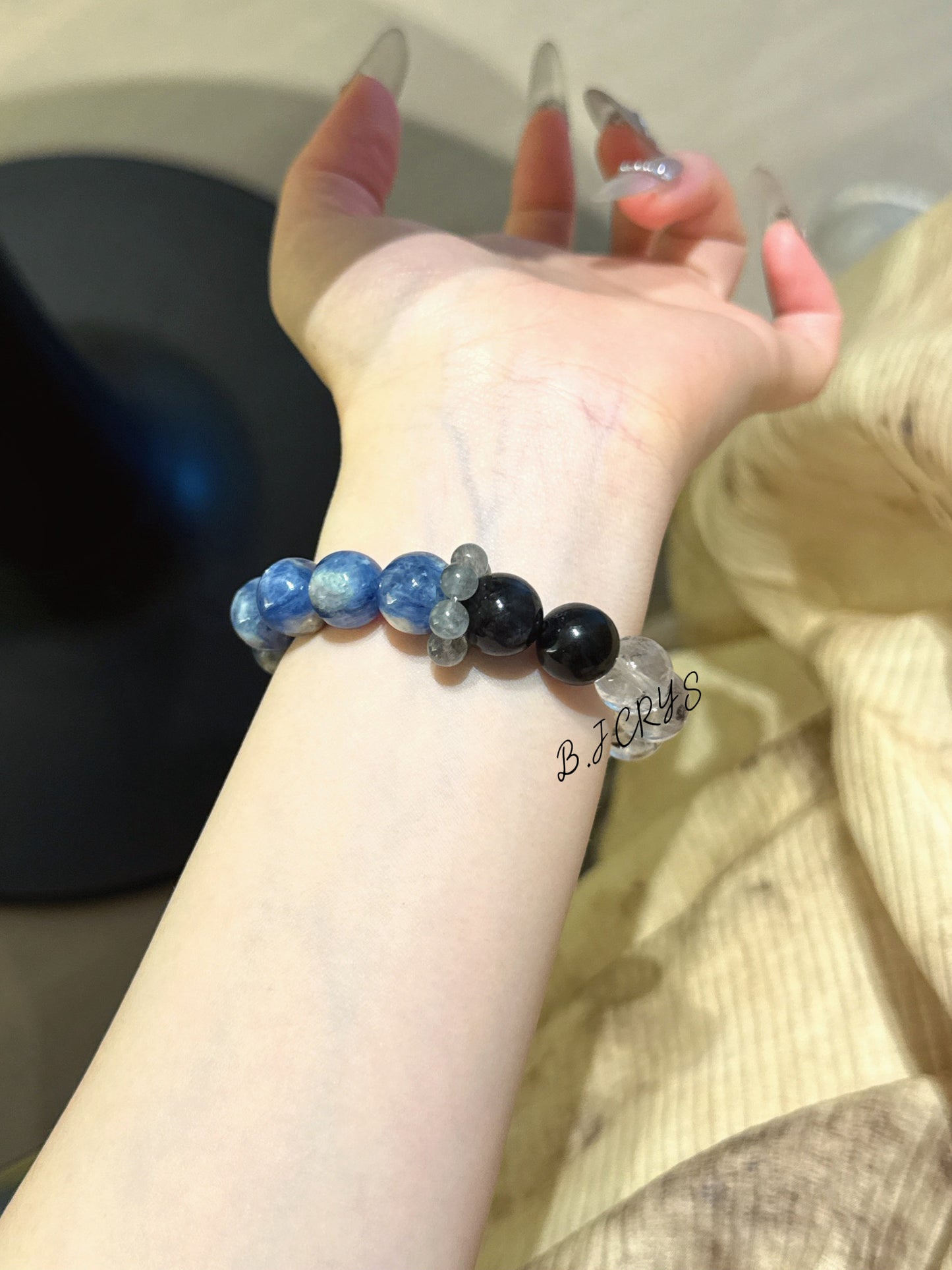 Kyanite, Aquamarine & Milky Quartz Bracelet