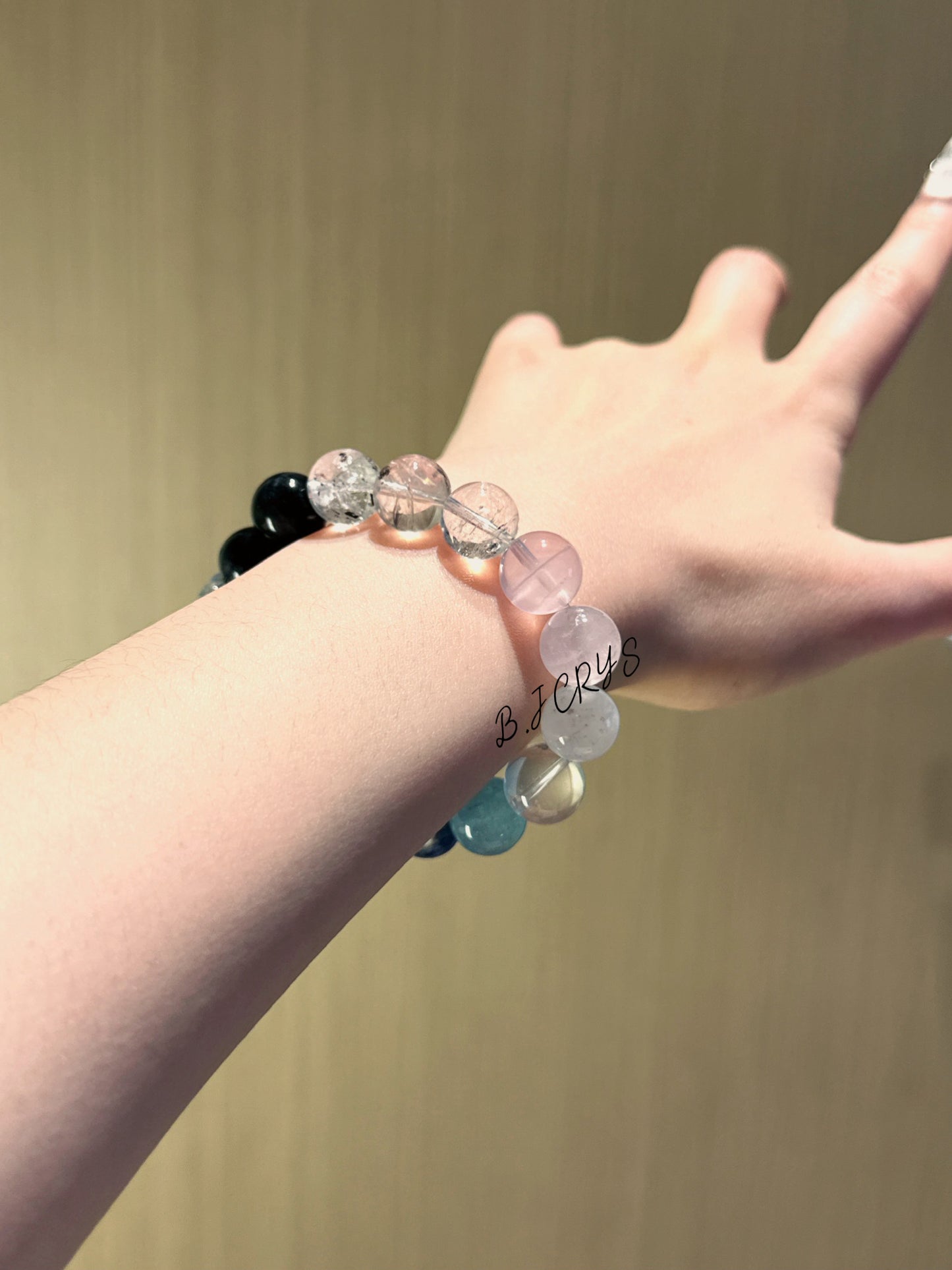 Kyanite, Aquamarine & Milky Quartz Bracelet