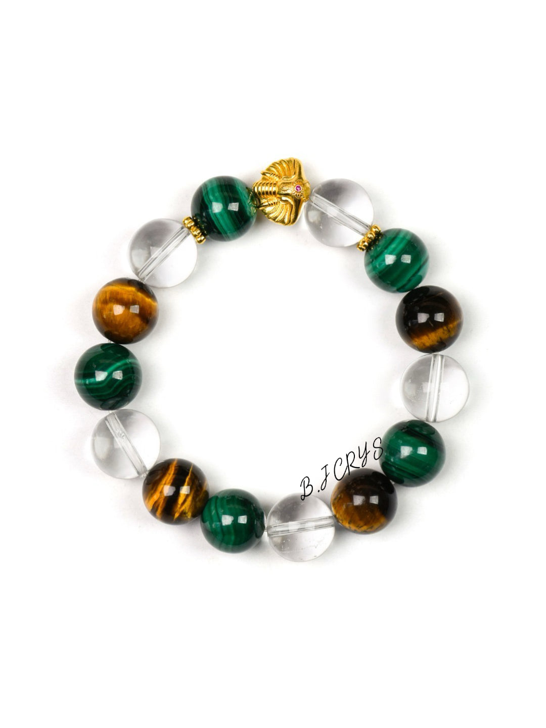 Malachite, Tiger Eye & Ganesha Bracelet