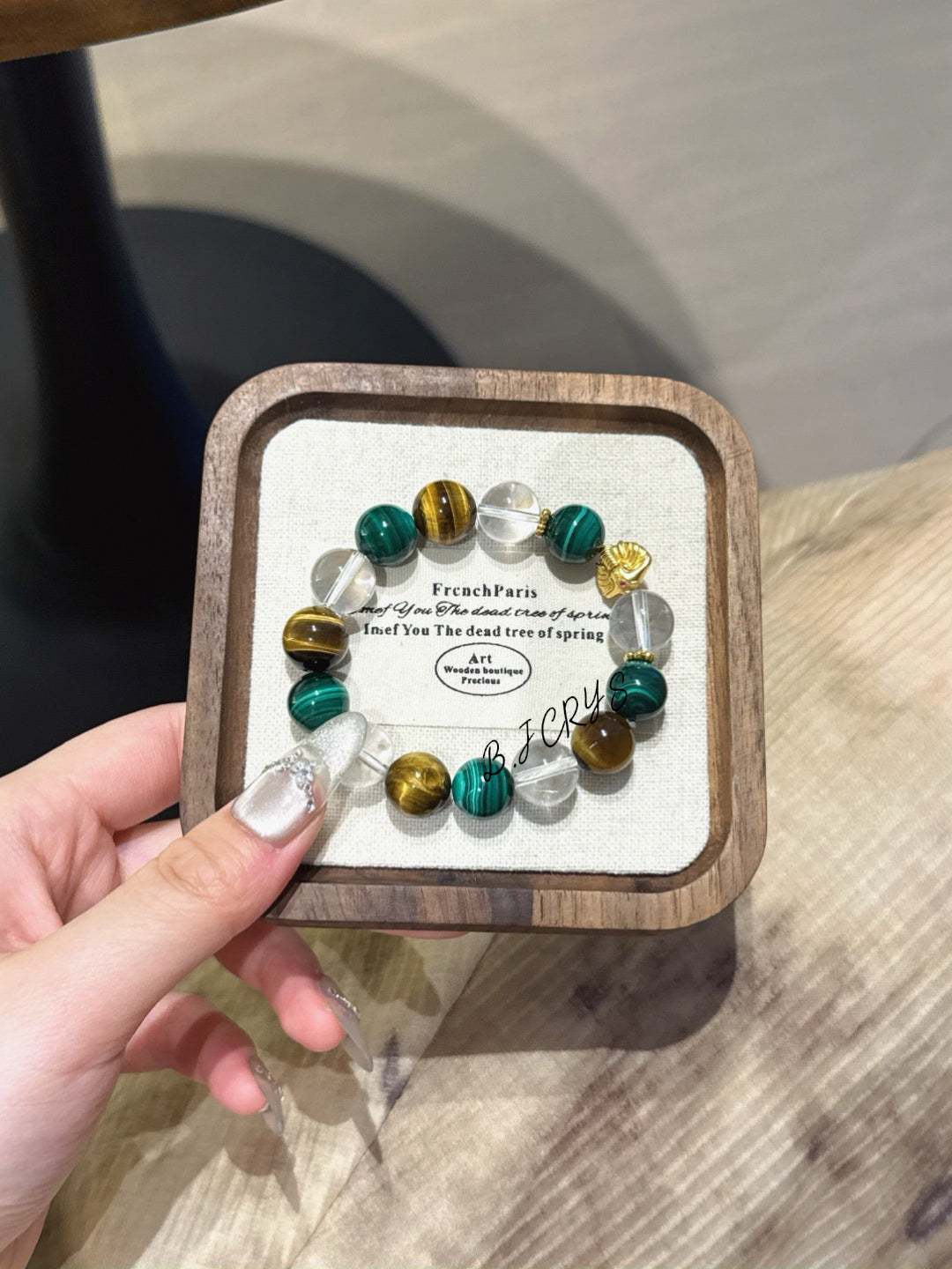 Malachite, Tiger Eye & Ganesha Bracelet