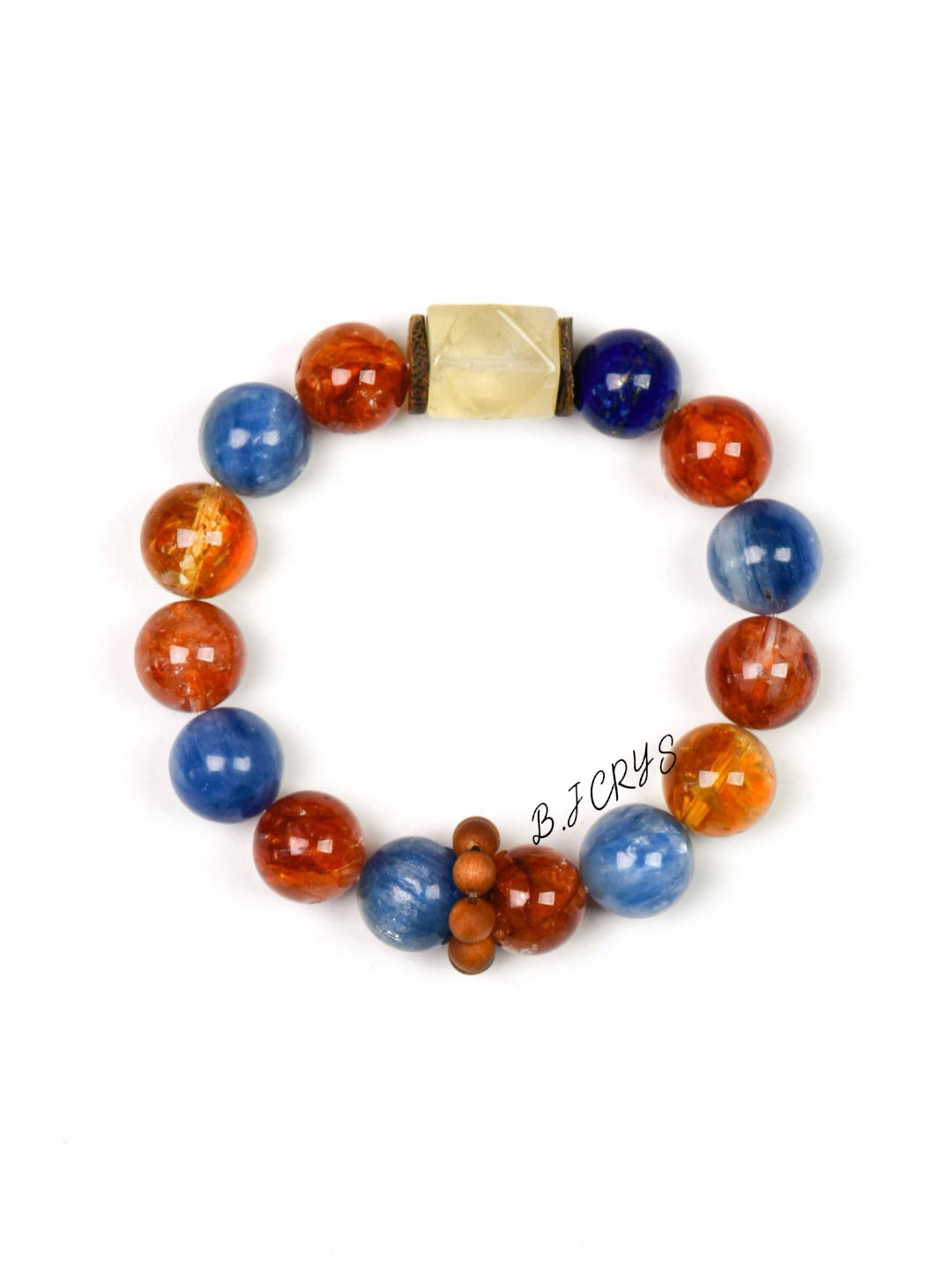 Blue Crystal & Yellow Phantom Quartz Bracelet