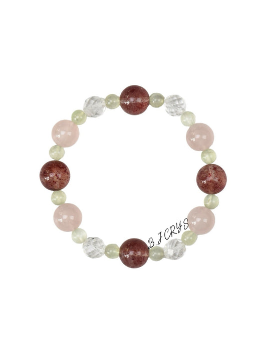 Rose Quartz & Strawberry Quartz Bracelet