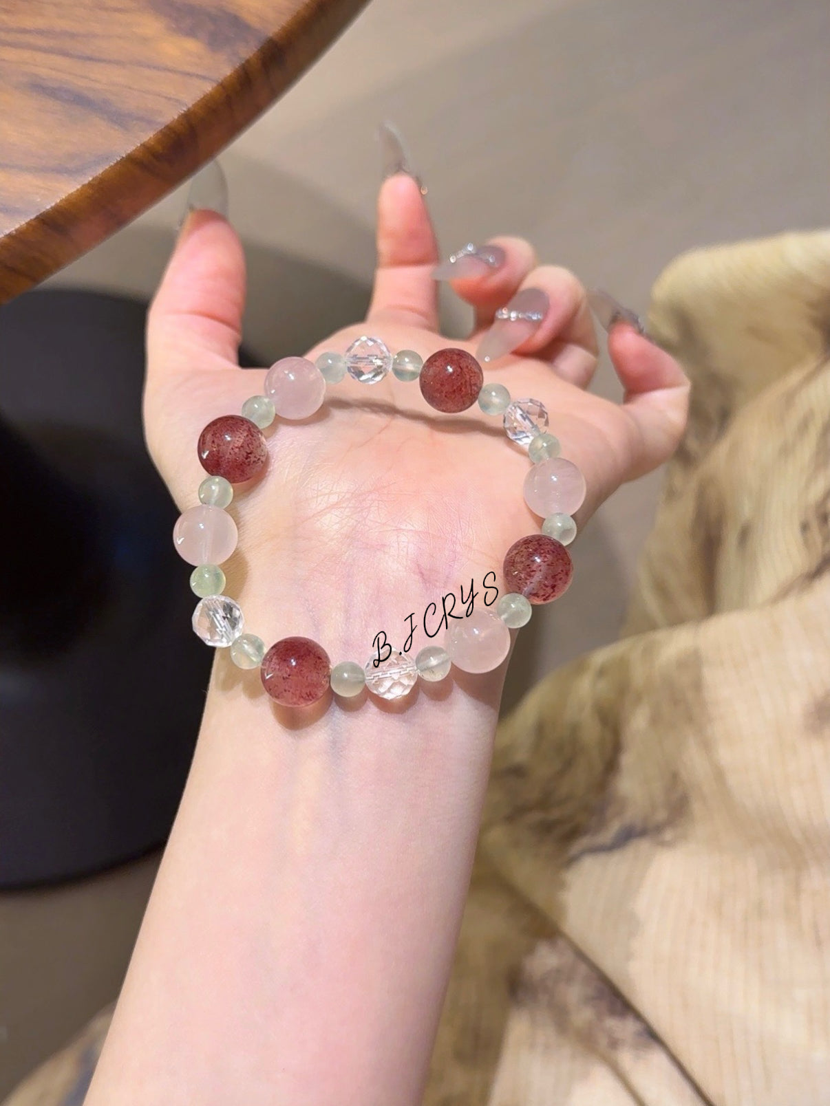 Rose Quartz & Strawberry Quartz Bracelet