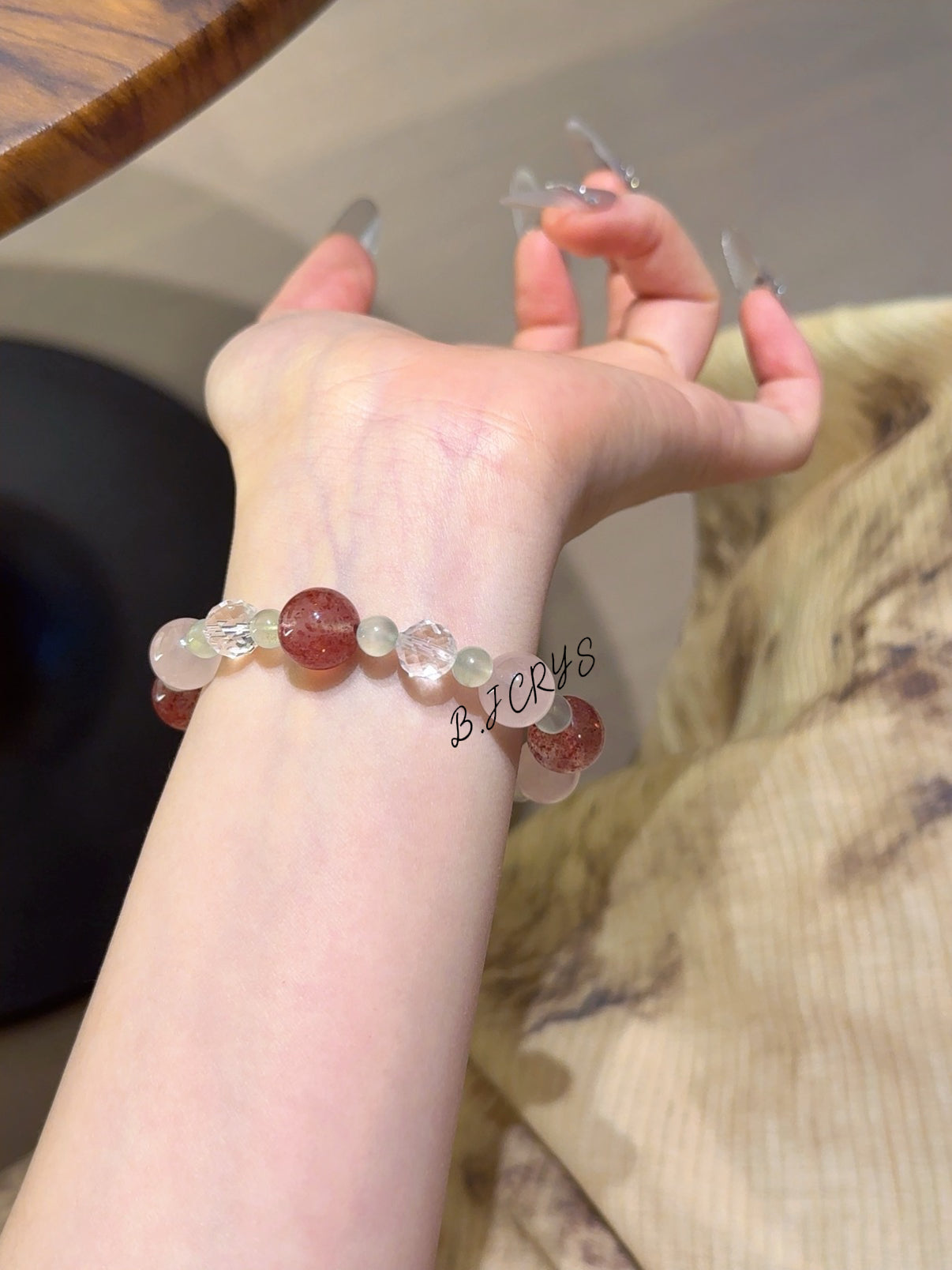 Rose Quartz & Strawberry Quartz Bracelet