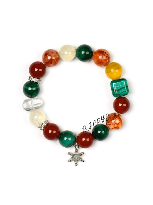 Malachite & Flower Quartz Bracelet