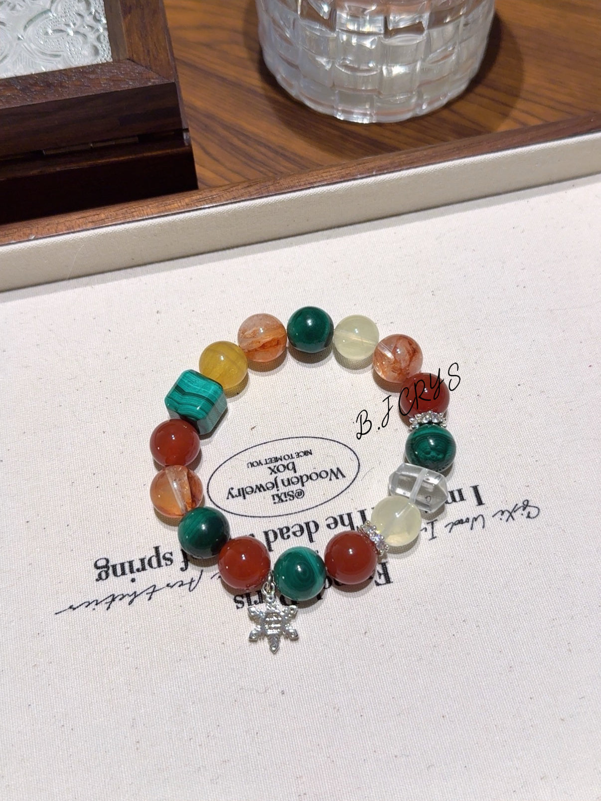 Malachite & Flower Quartz Bracelet