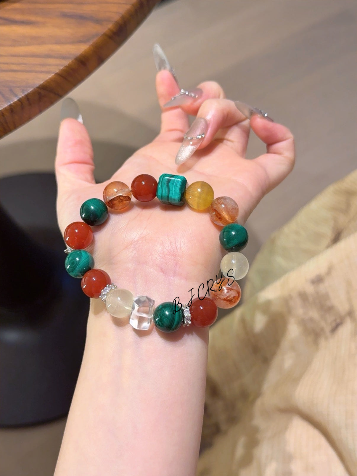 Malachite & Flower Quartz Bracelet