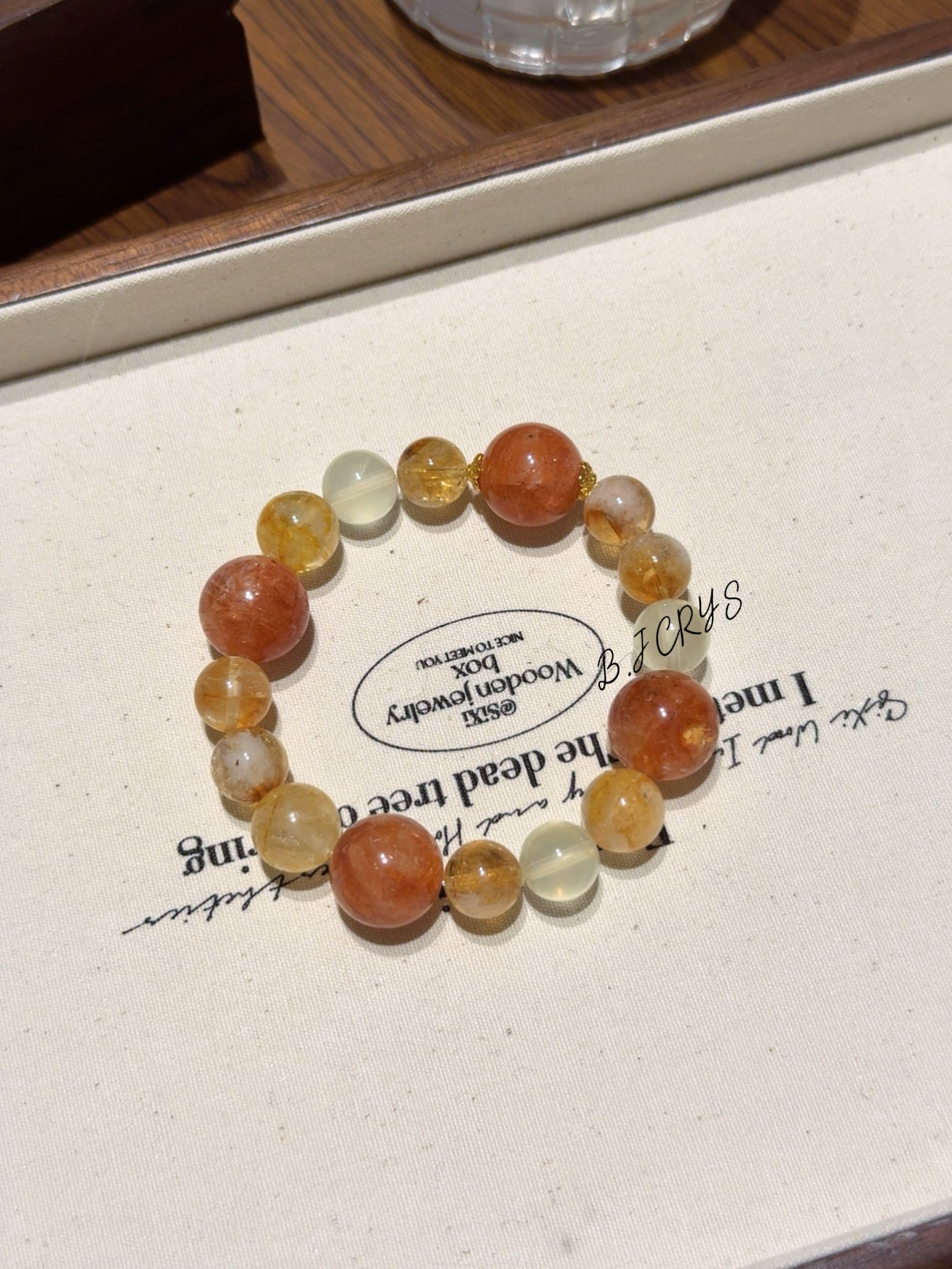 Flower Quartz & Yellow Phantom Quartz Bracelet