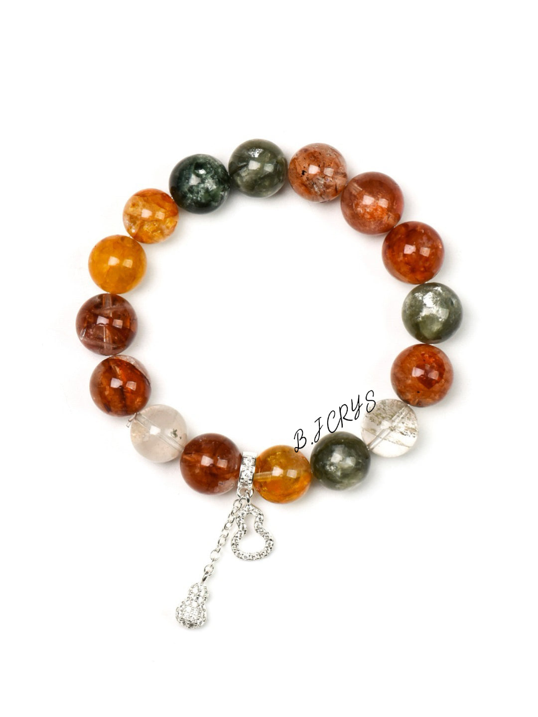 Flower Quartz & Green Phantom Bracelet