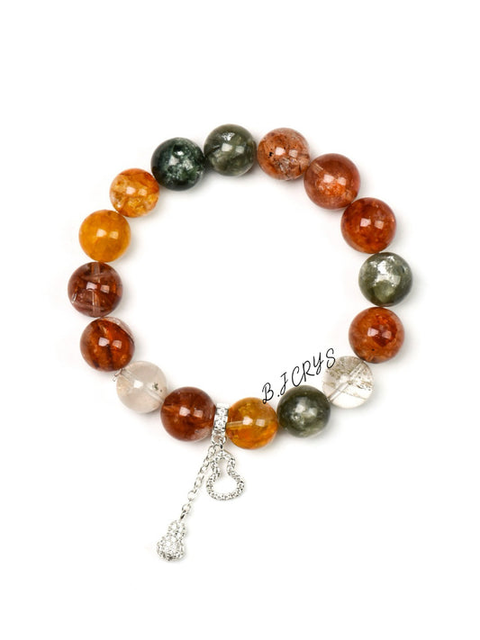 Flower Quartz & Green Phantom Bracelet