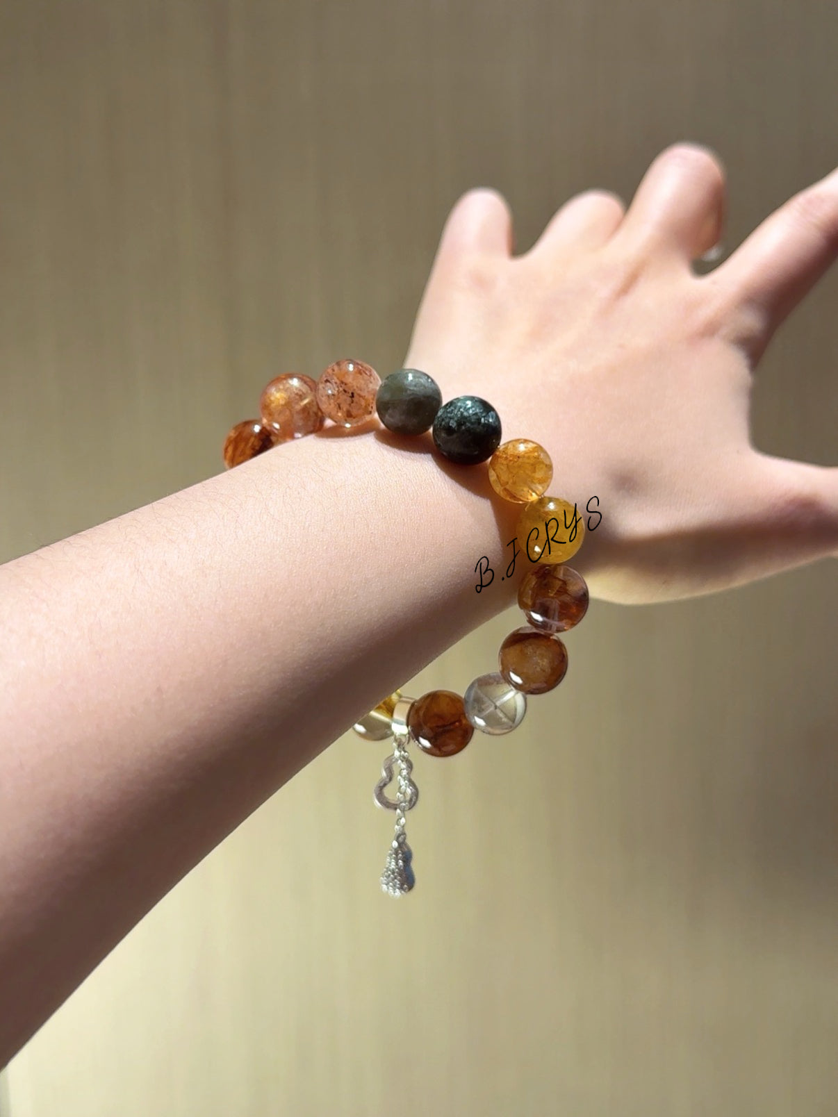Flower Quartz & Green Phantom Bracelet