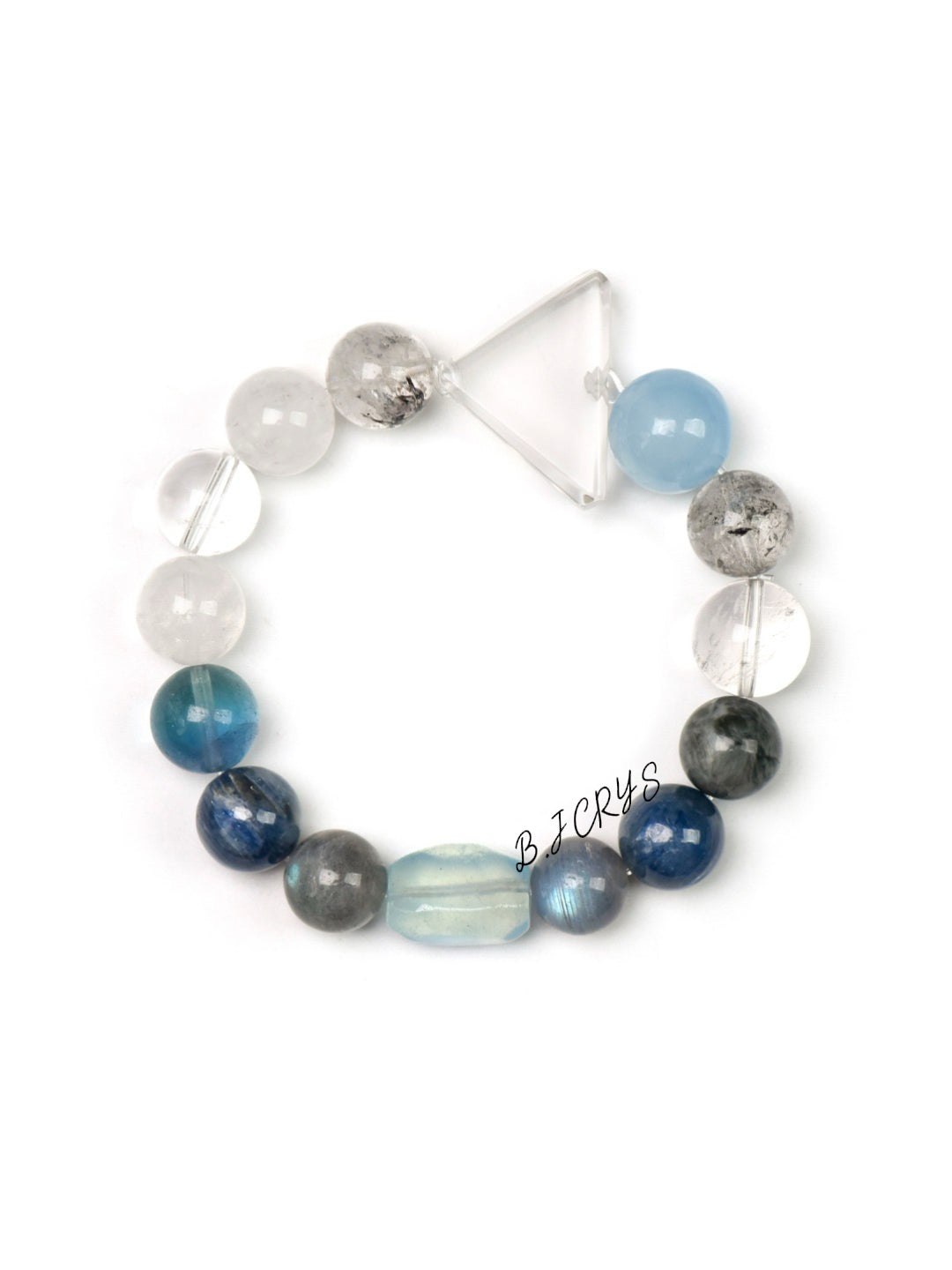 White Phantom Quartz & Aquamarine Bracelet