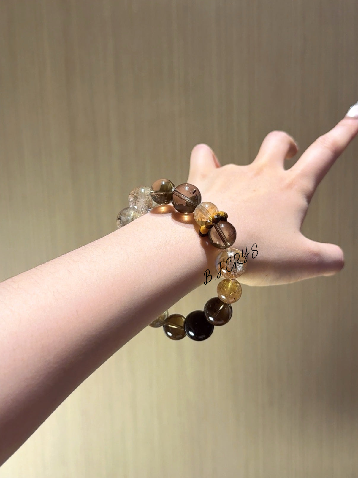 Smoky Quartz & Yellow Phantom Quartz Bracelet