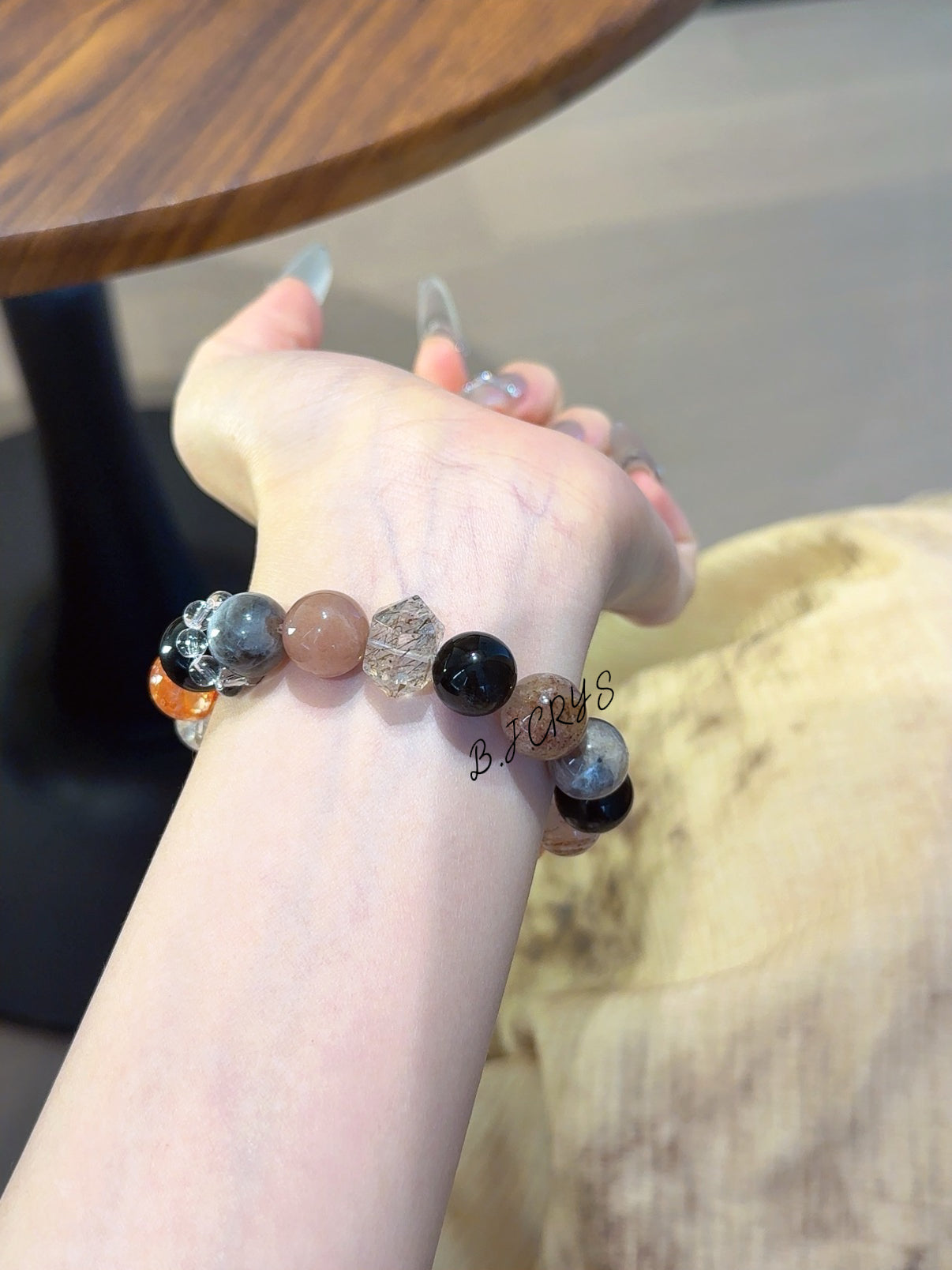 Red & Black Multi-Gem Bracelet