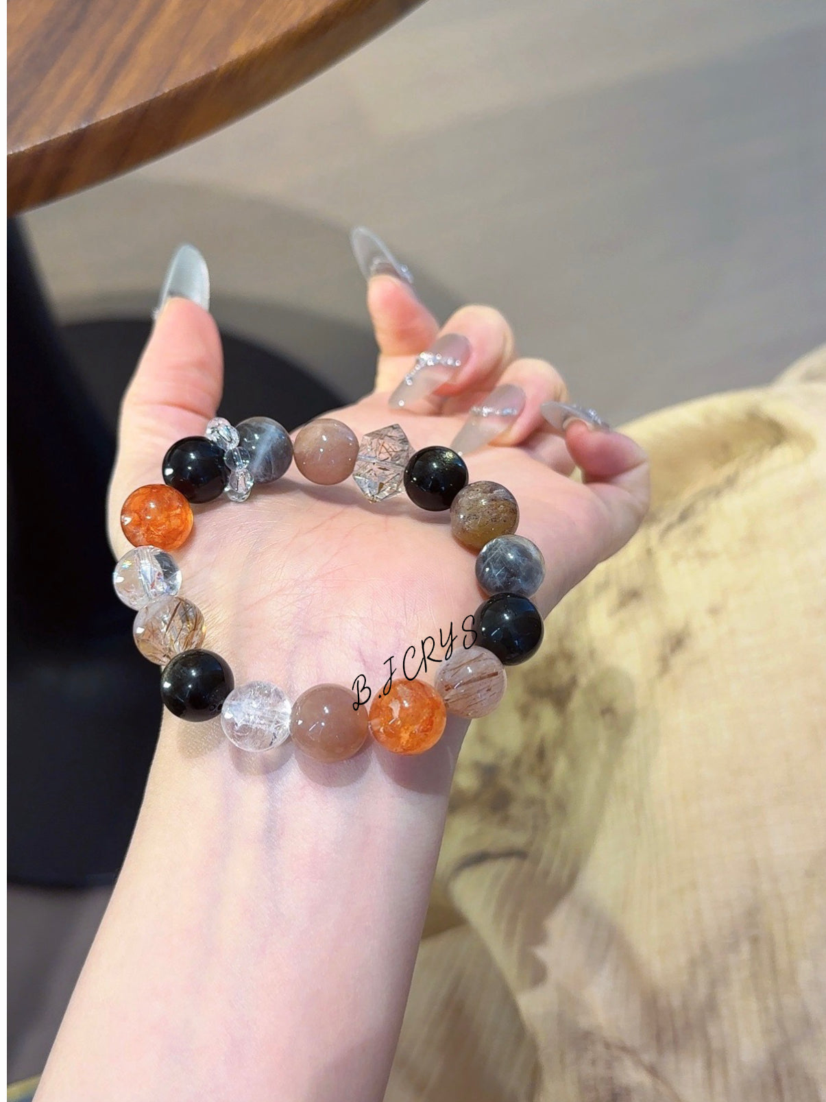 Red & Black Multi-Gem Bracelet