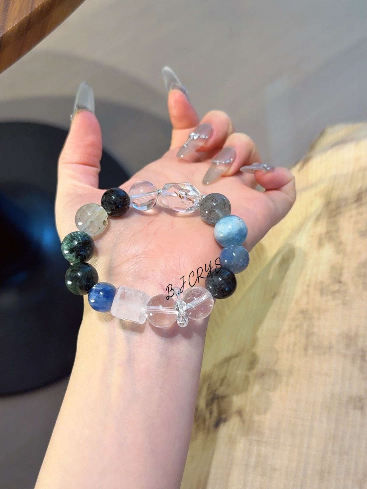 Blue-Tone Clear Quartz Multi-Gem Bracelet