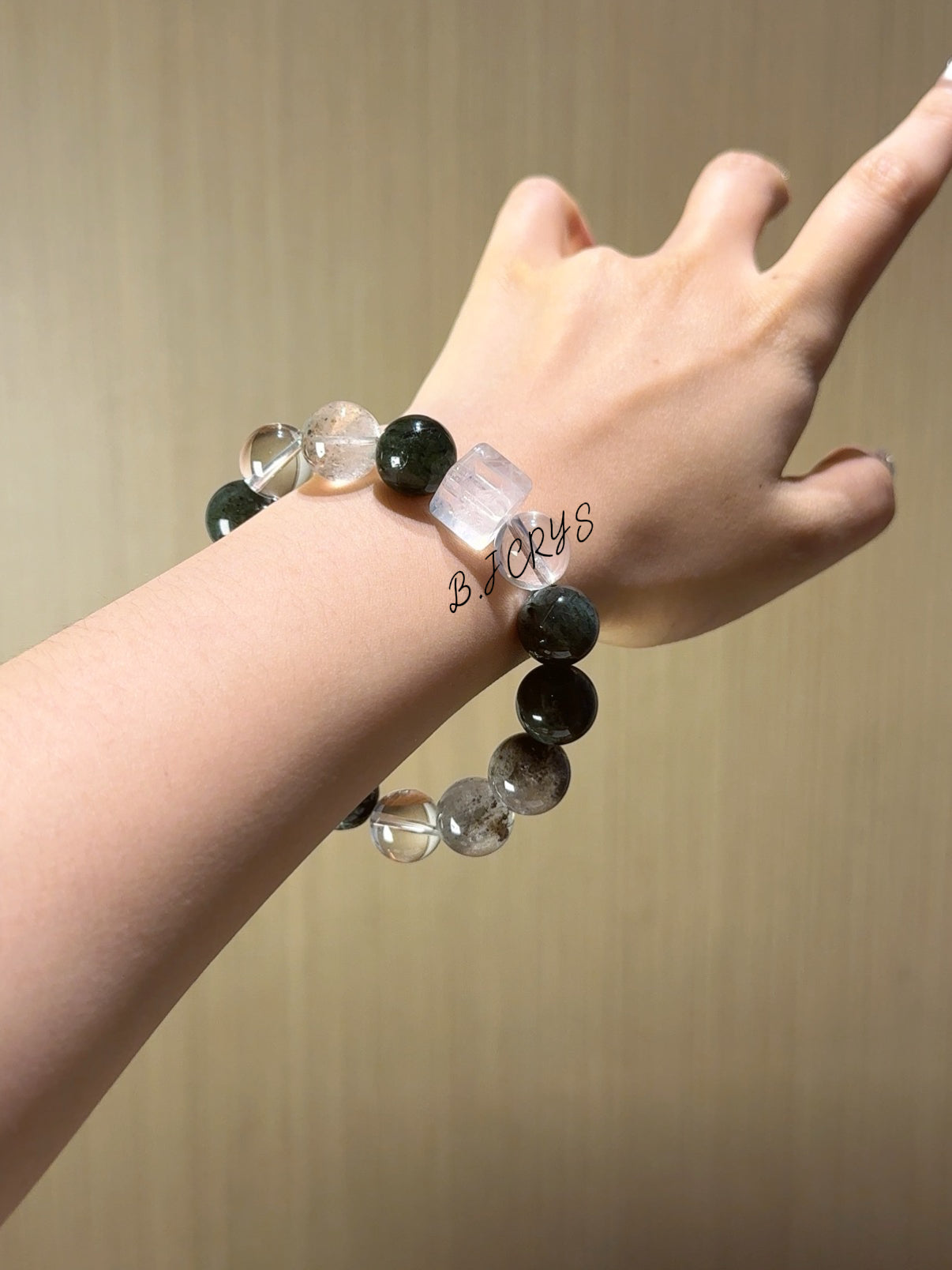 Green Dragon Stone & Green Rutilated Quartz Bracelet