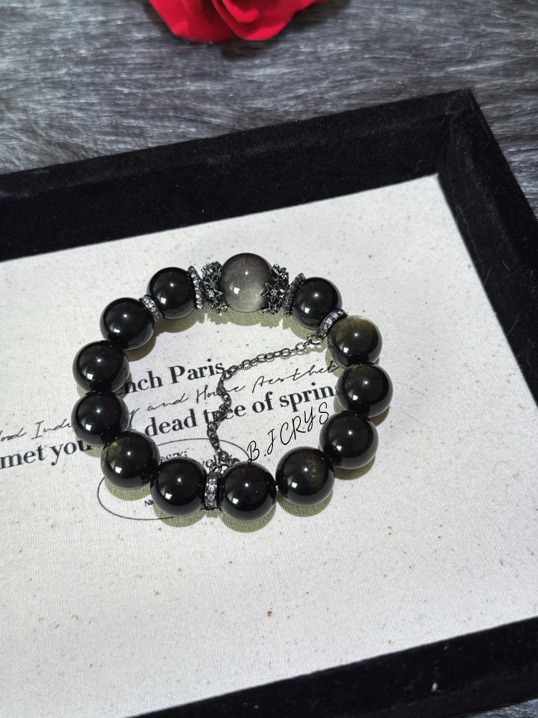 Gold Sheen Obsidian & Silver Sheen Obsidian Bracelet