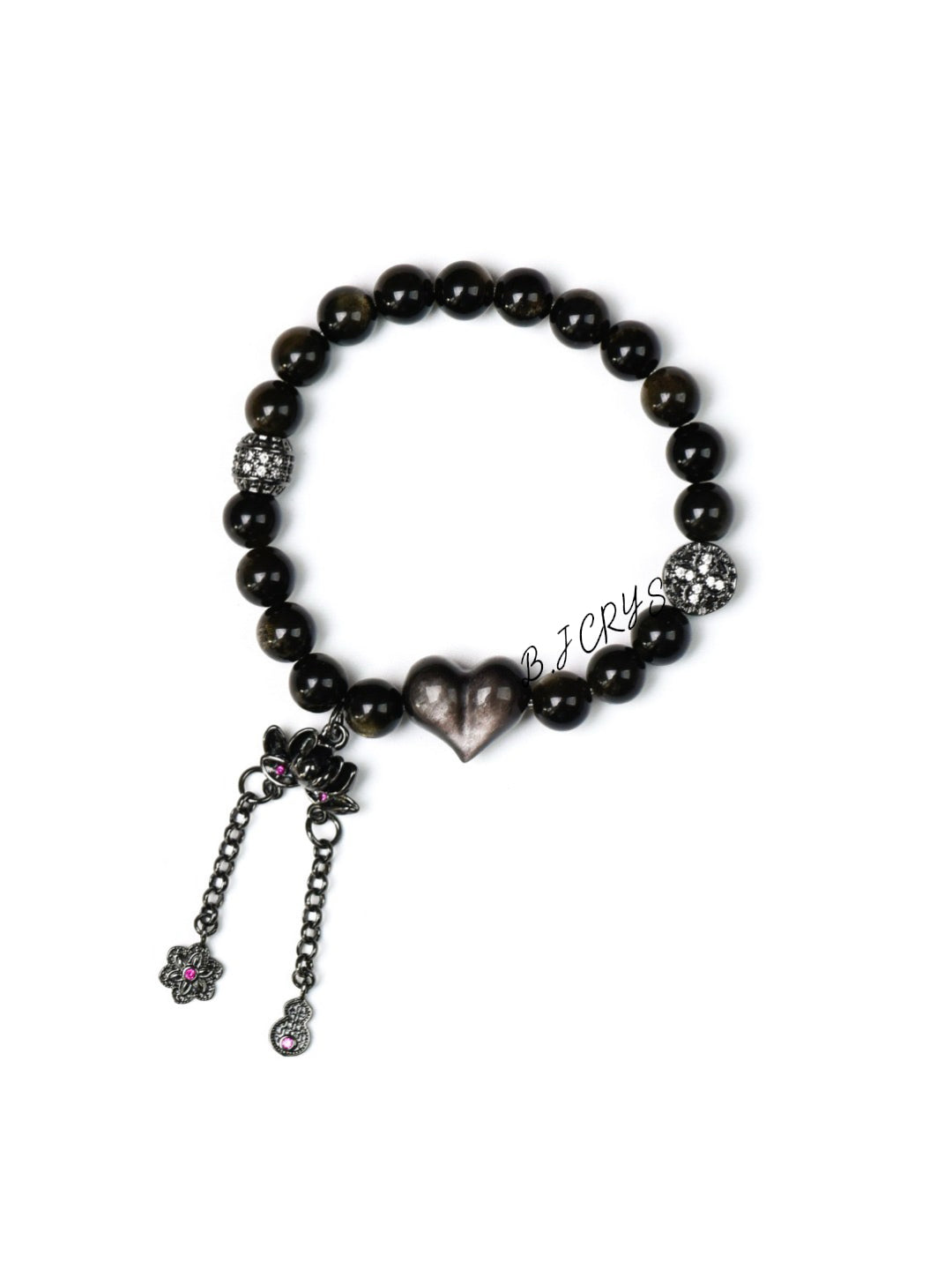 Gold Sheen Obsidian & Silver Sheen Obsidian Bracelet