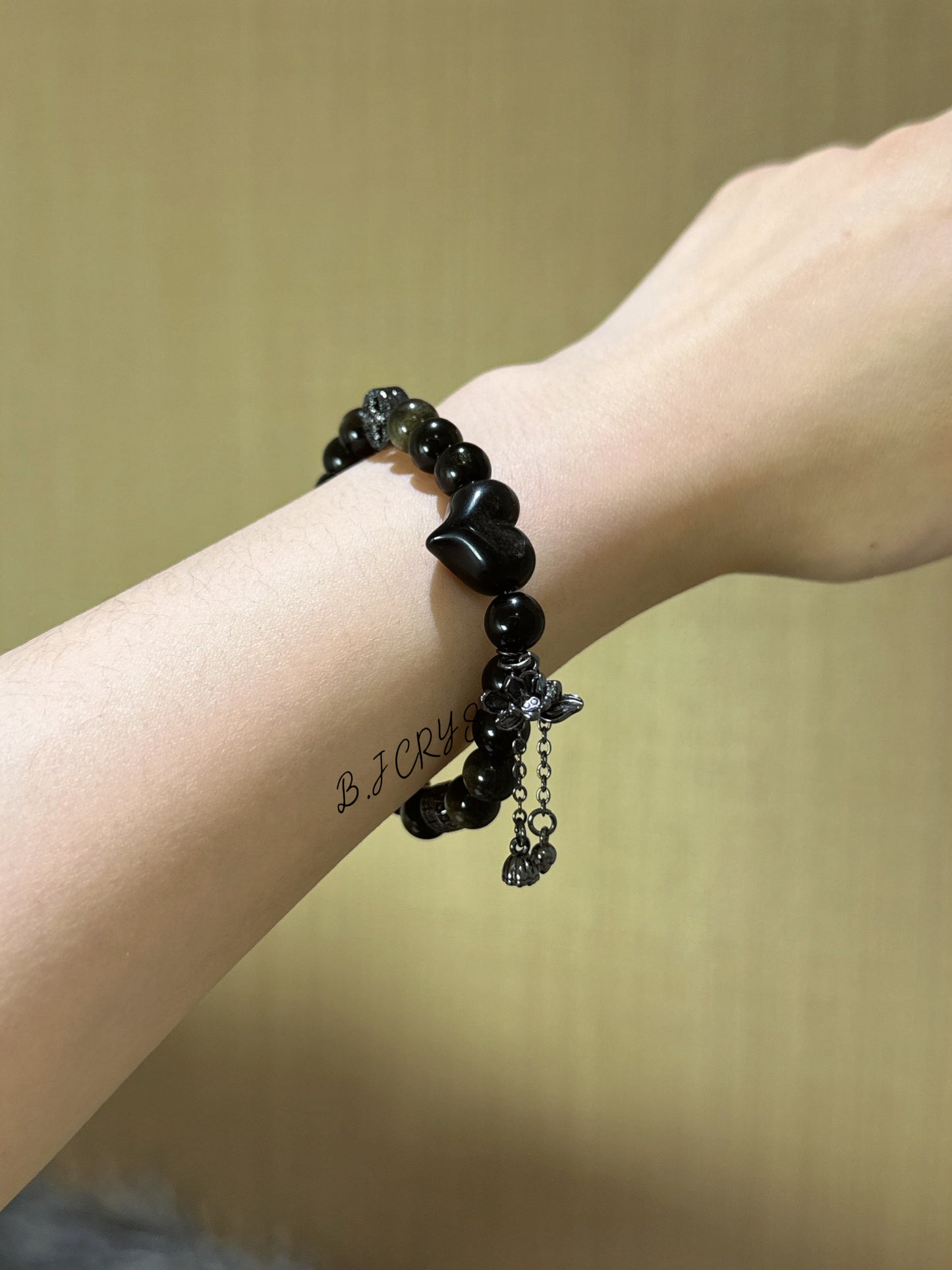 Gold Sheen Obsidian & Silver Sheen Obsidian Bracelet