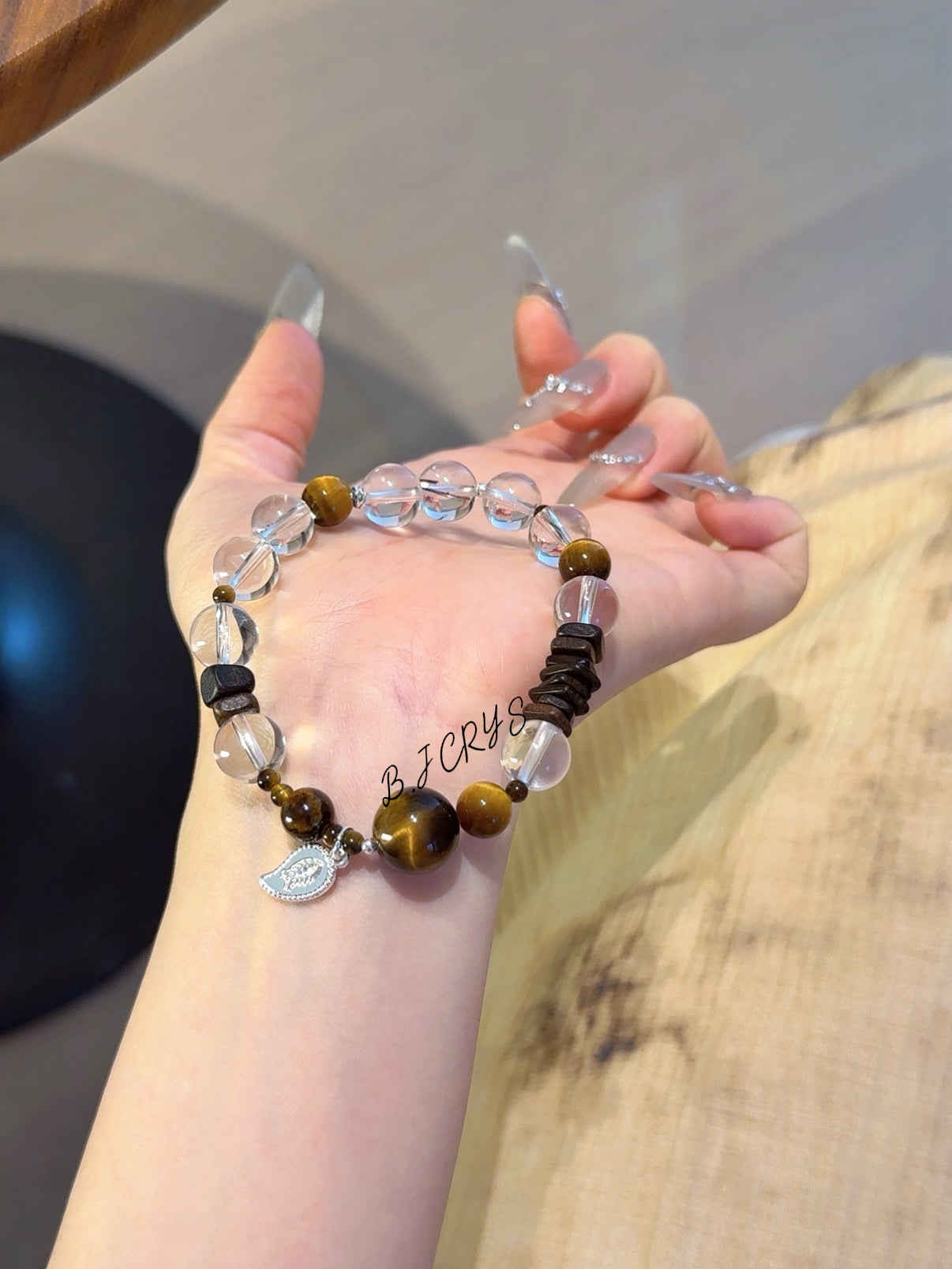 Yellow Tiger Eye & Clear Quartz Bracelet