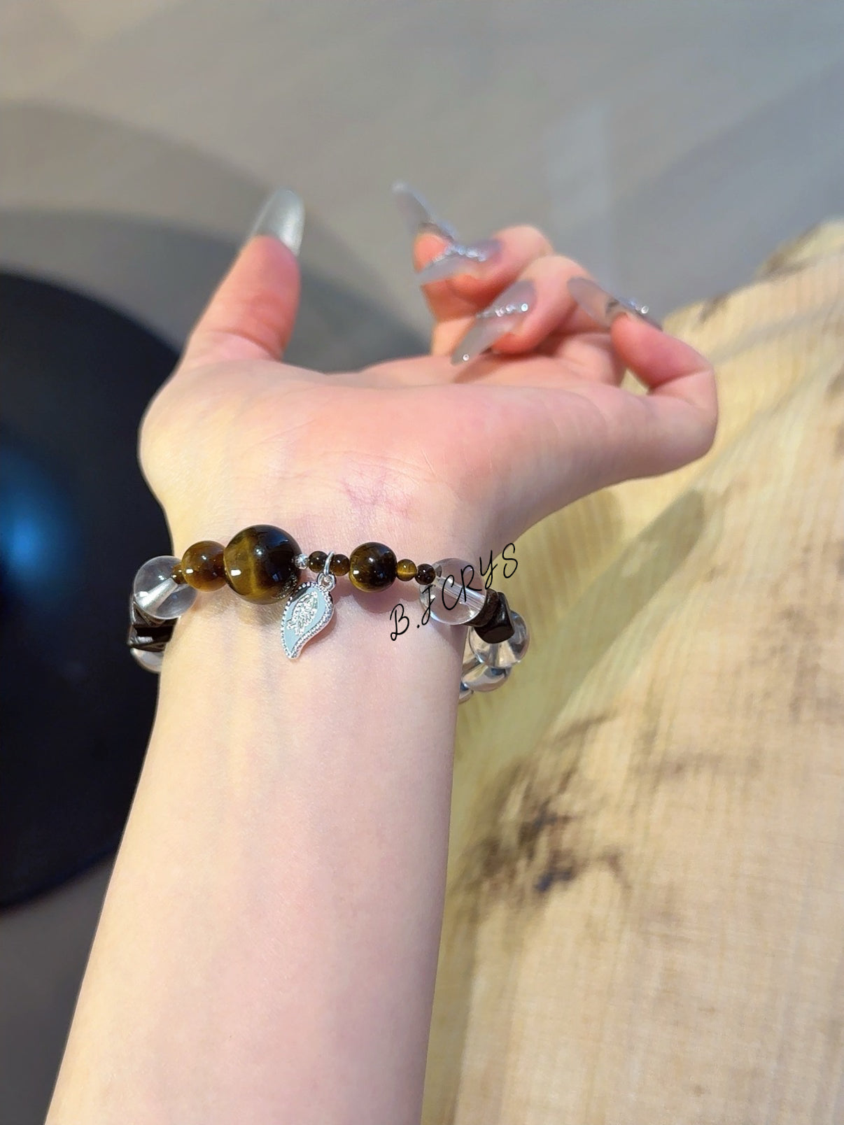 Yellow Tiger Eye & Clear Quartz Bracelet