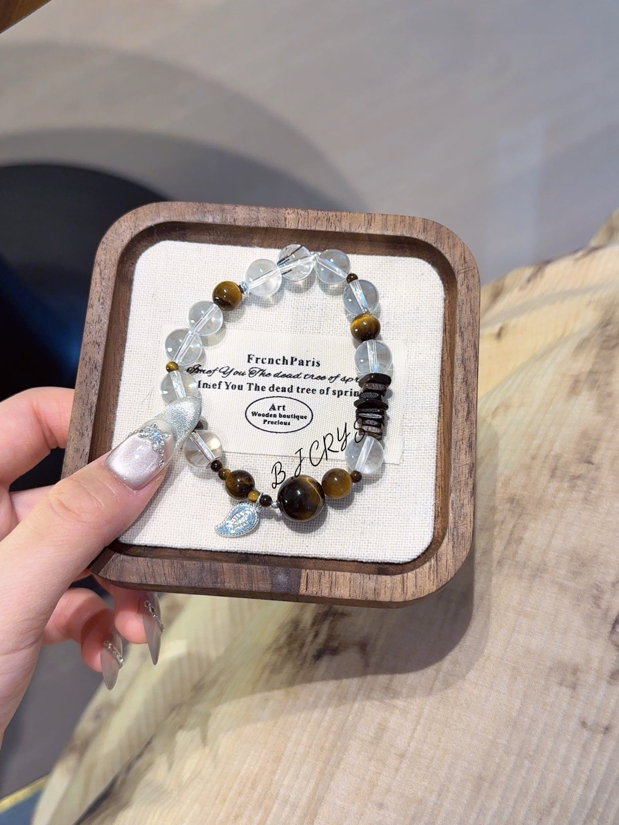Yellow Tiger Eye & Clear Quartz Bracelet