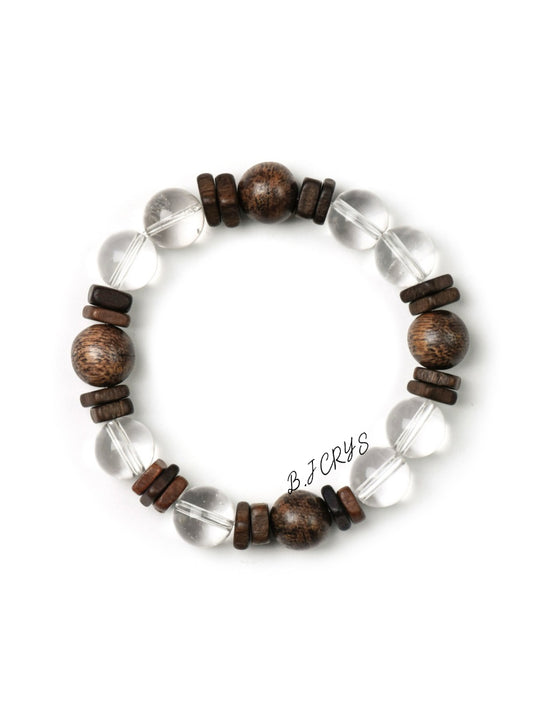 Clear Quartz & Agarwood Bracelet
