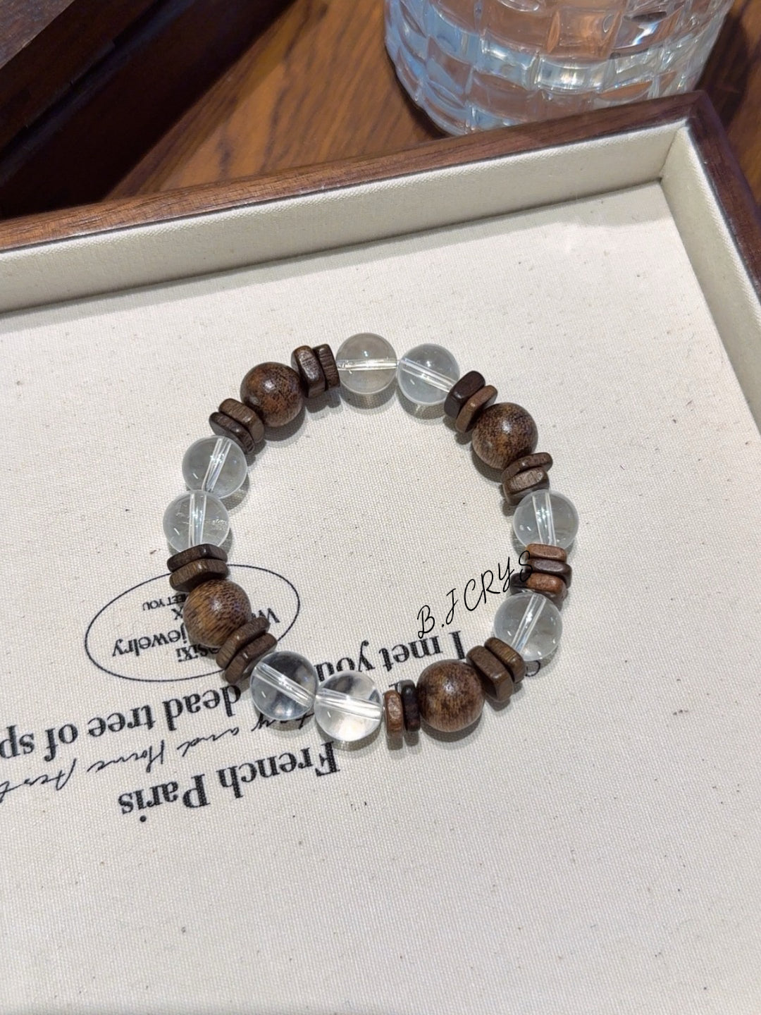 Clear Quartz & Agarwood Bracelet