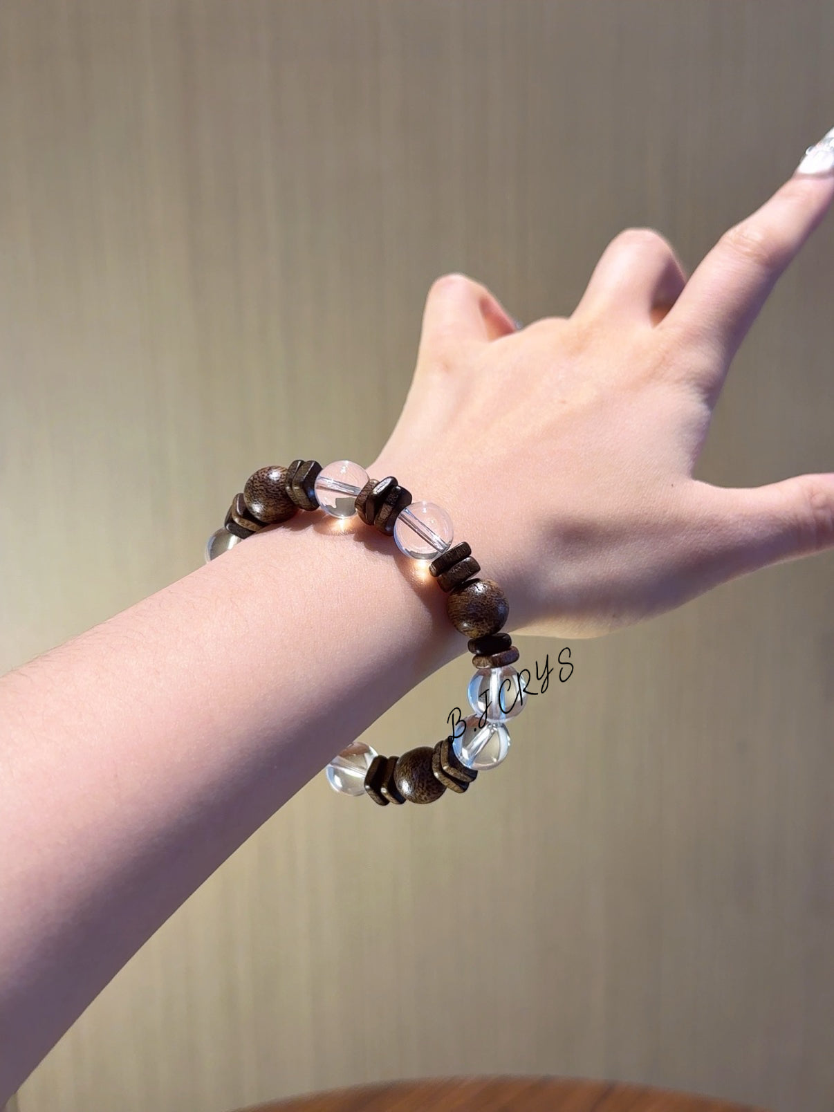Clear Quartz & Agarwood Bracelet