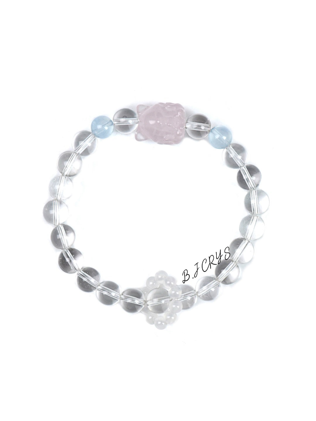 Clear Quartz & Rose Quartz Fox Bracelet
