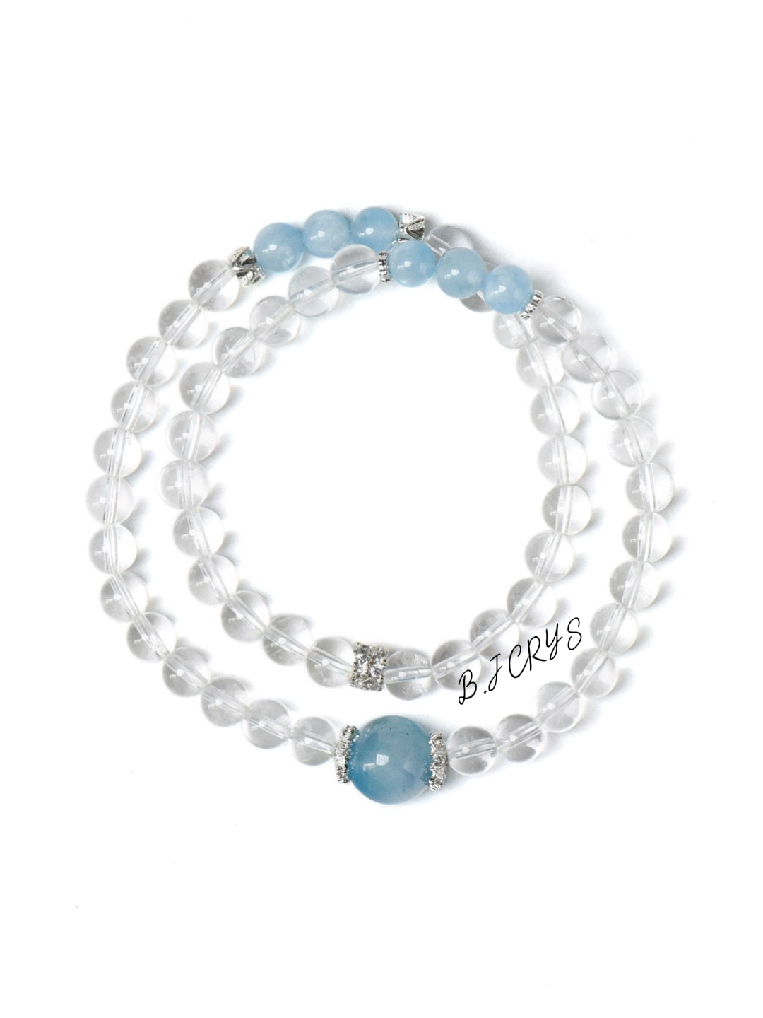 Clear Quartz & Aquamarine Multi-Layer Bracelet