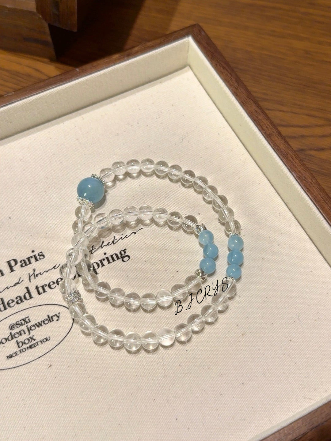 Clear Quartz & Aquamarine Multi-Layer Bracelet