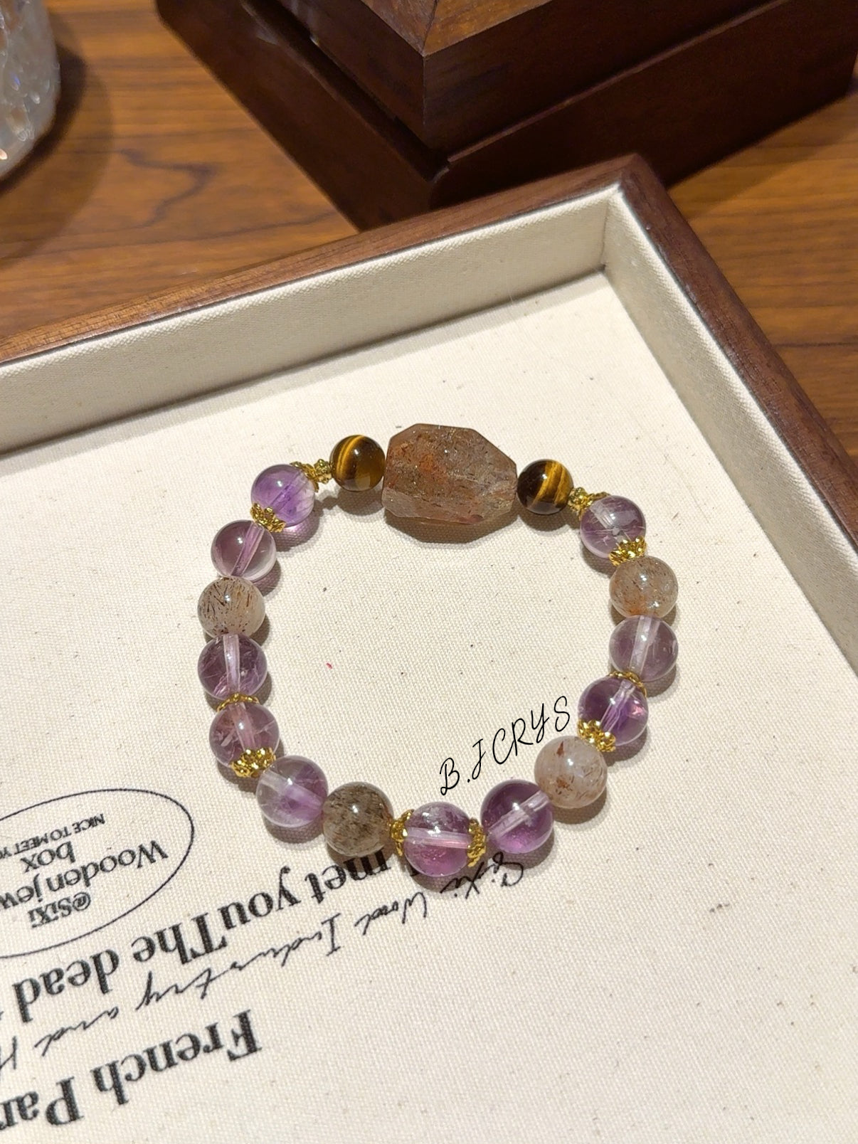 Amethyst & Super Seven Freeform Bracelet