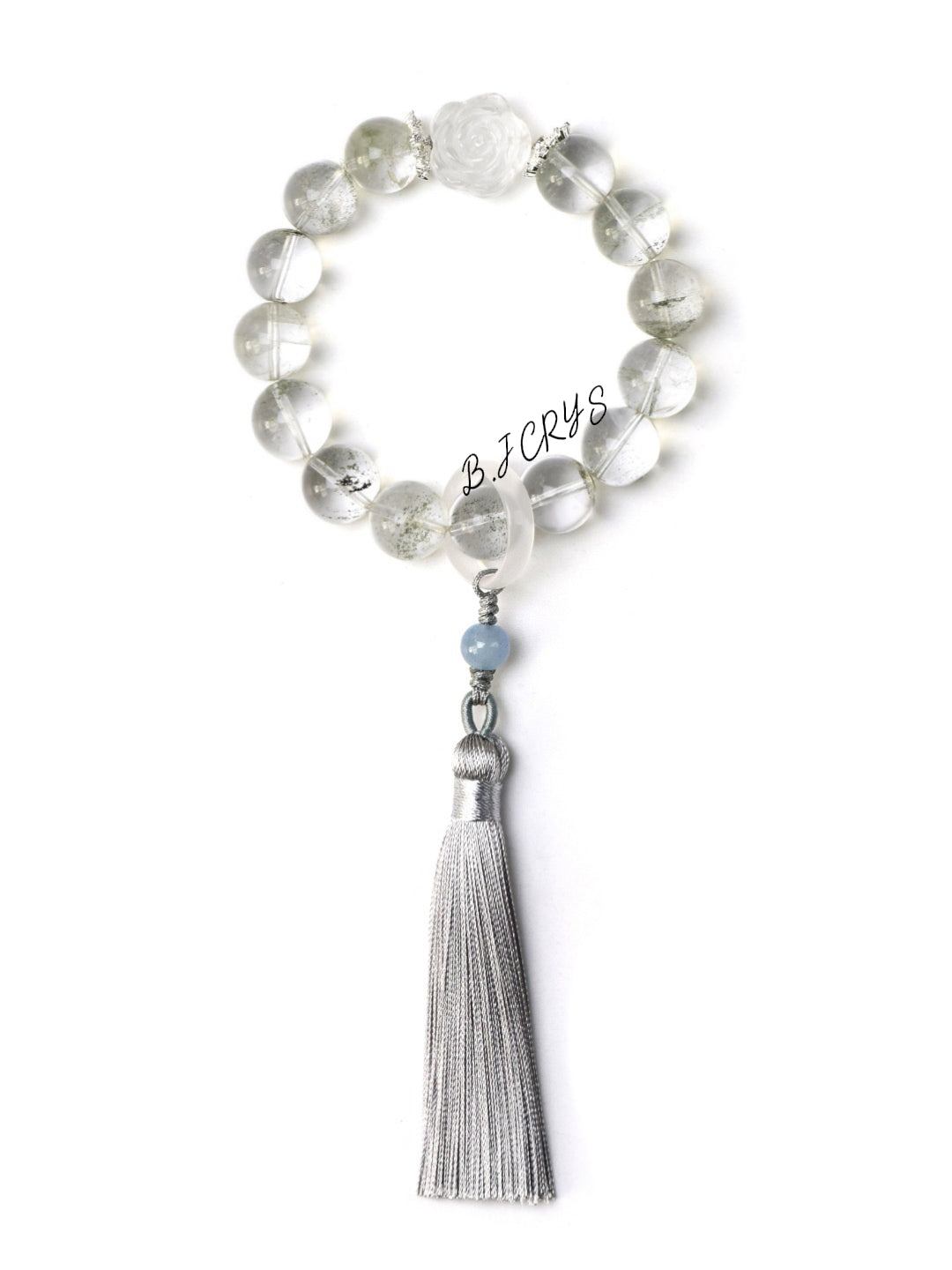 Green Phantom & Clear Quartz Rose Bracelet