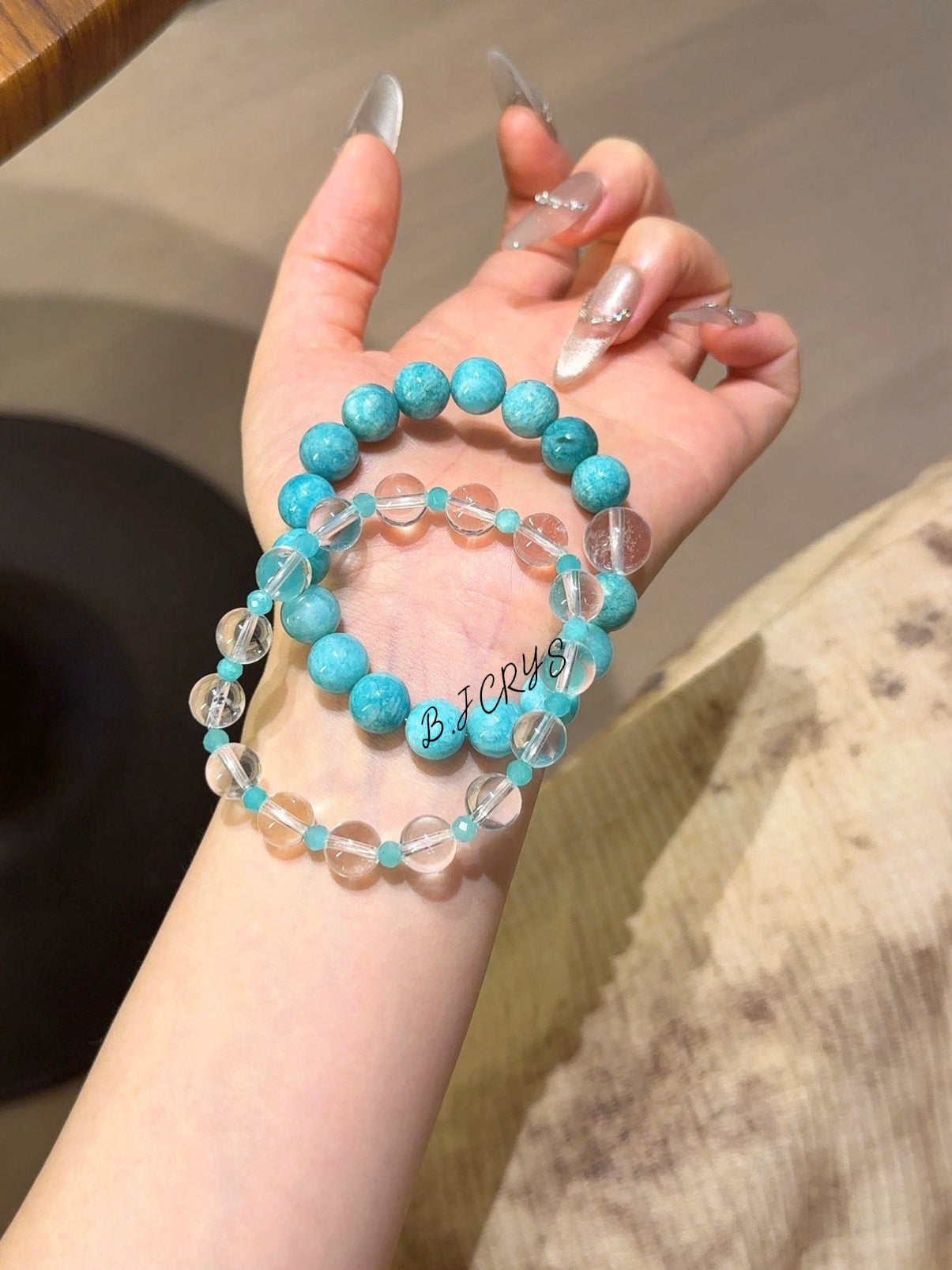 Amazonite & Clear Quartz Bracelet