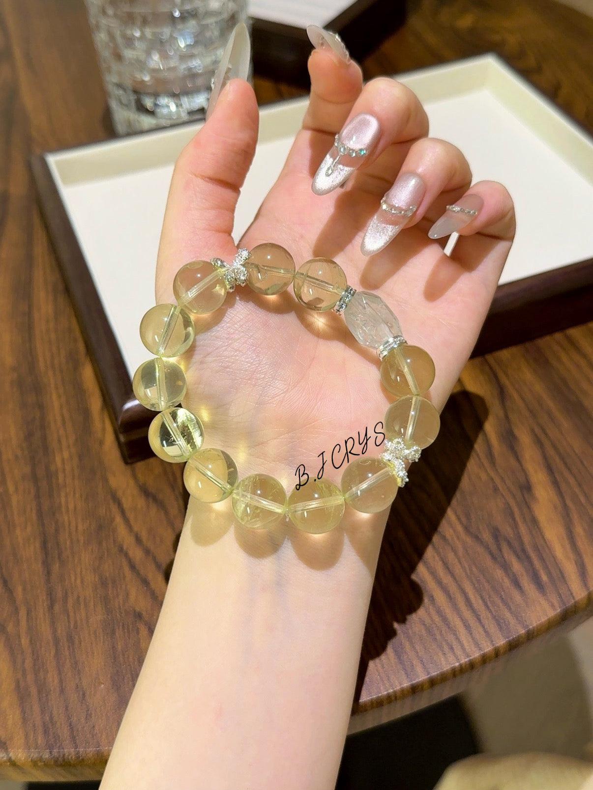 Freeform Citrine & Green Fluorite Bracelet