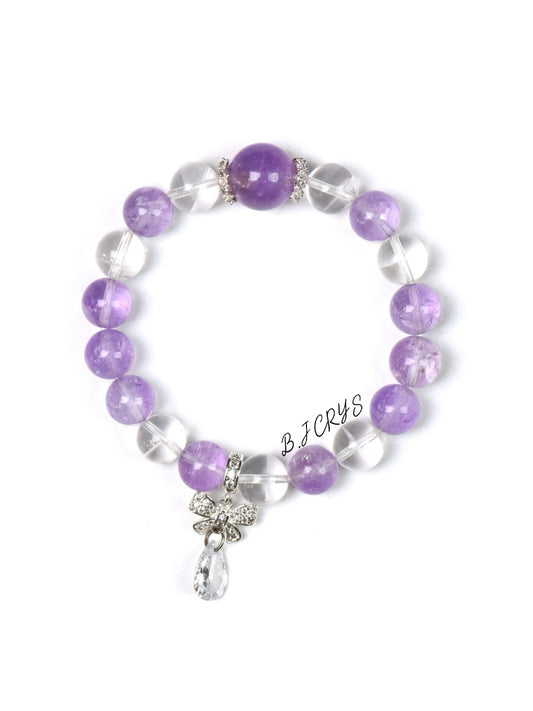 Amethyst & Clear Quartz Bracelet