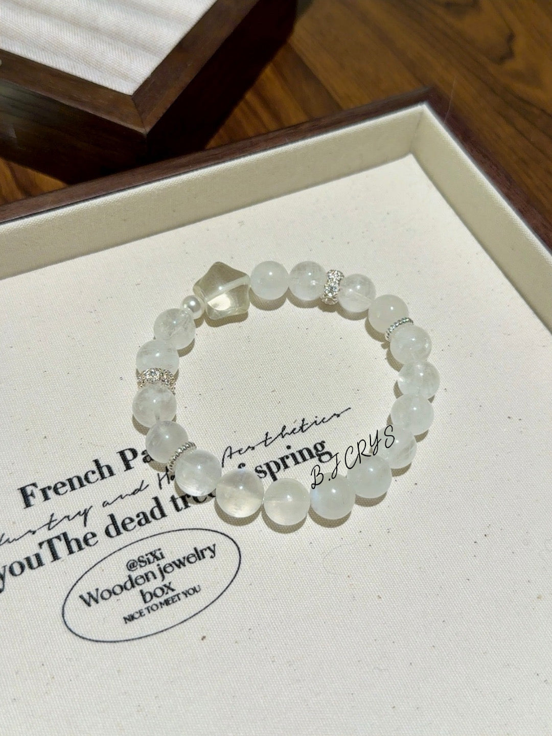 Blue Moonstone, Shell Pearl & Citrine Star Bracelet
