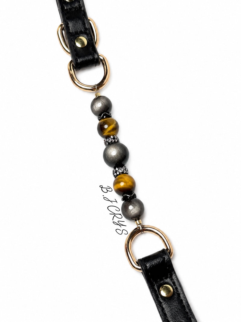 Obsidian × Tiger’s Eye Energy Healing Collar for Pets