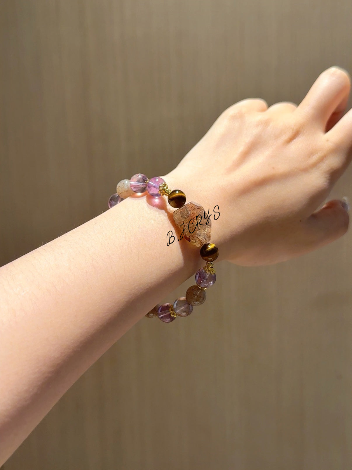 Amethyst & Super Seven Freeform Bracelet