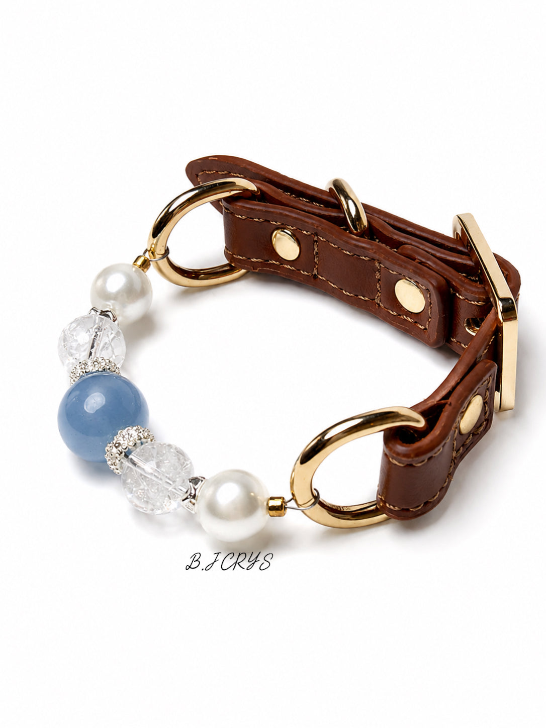 Aquamarine Azeztulite Pearl Pet Collar